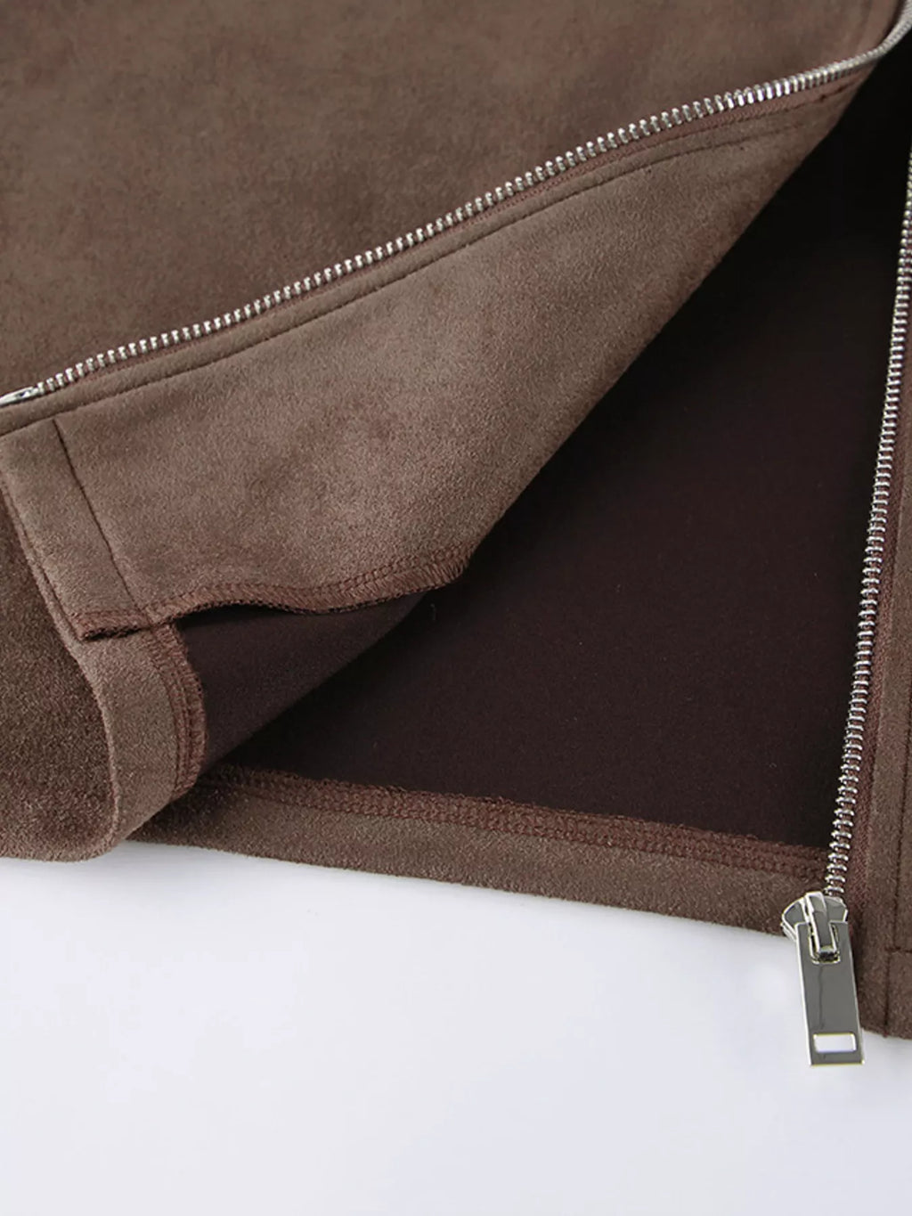 Zip-Up Dropped Shoulder Jacket