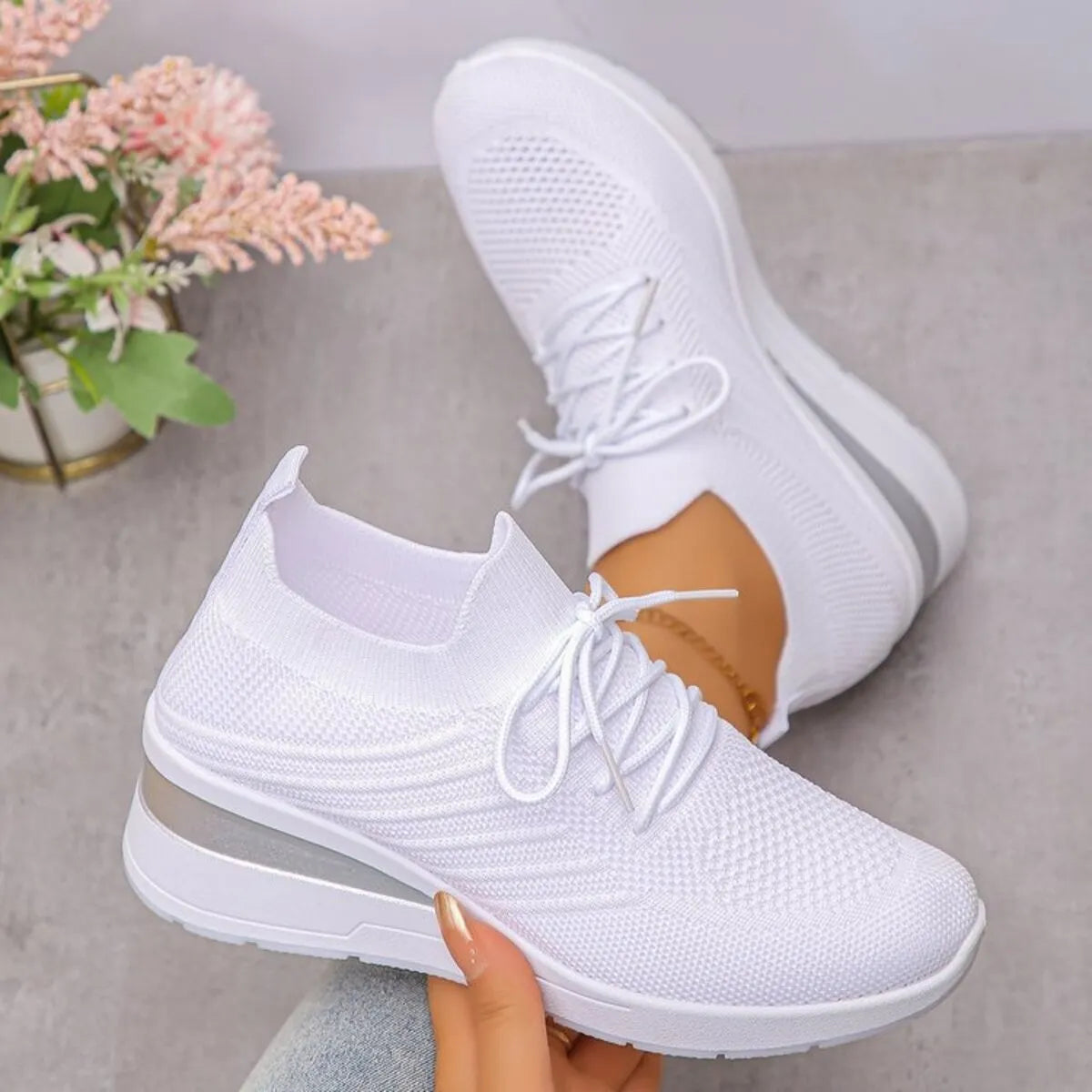 Lace Up Wedge Athletic