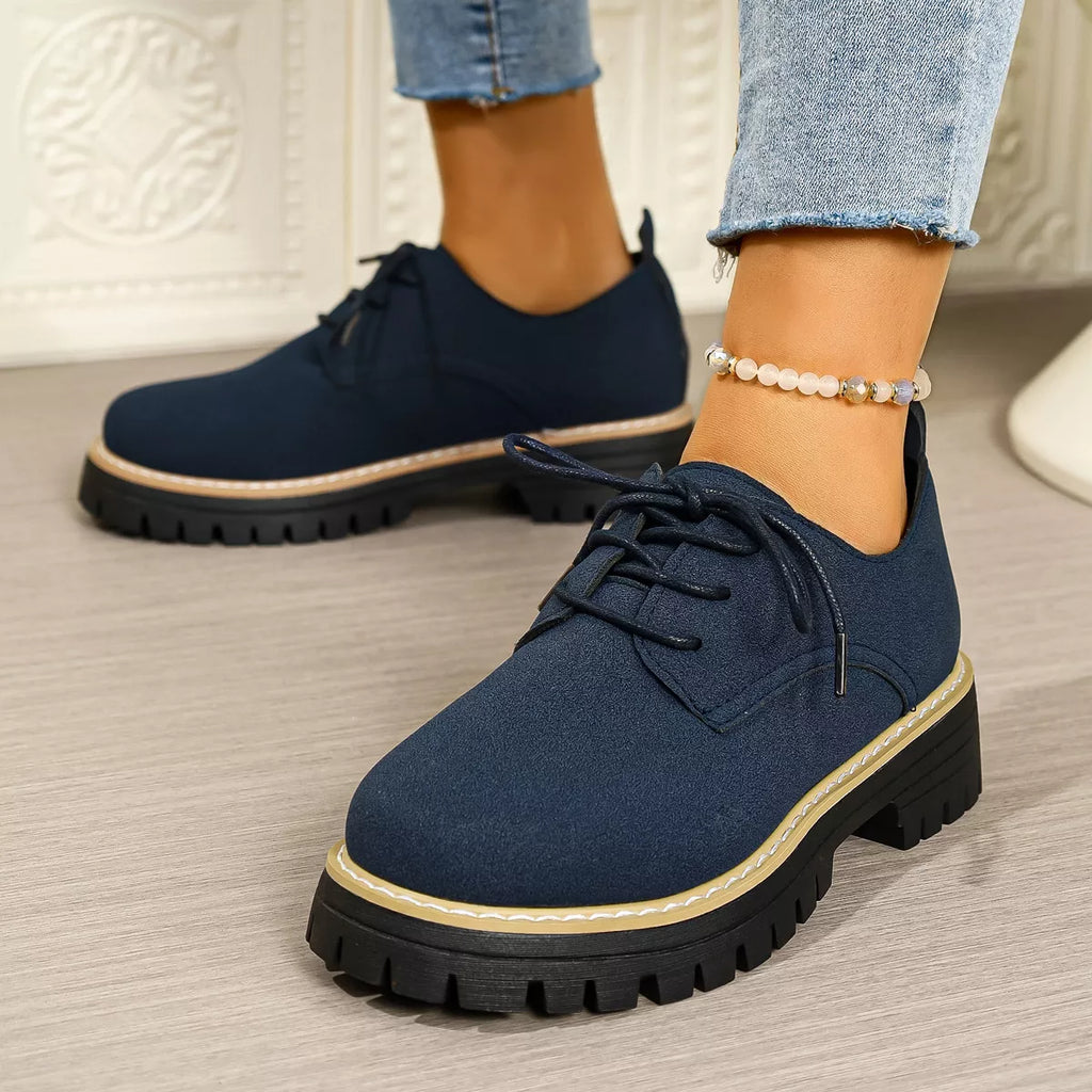 Round Toe Lace-Up Loafers
