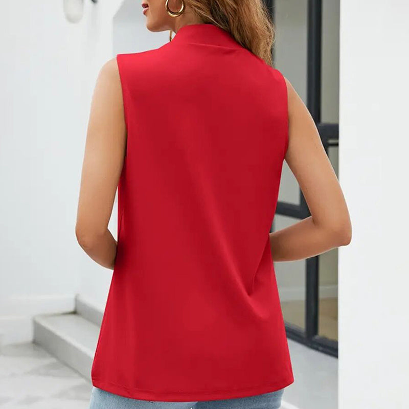Women’s Sleeveless Stand-Collar Vest Cardigan