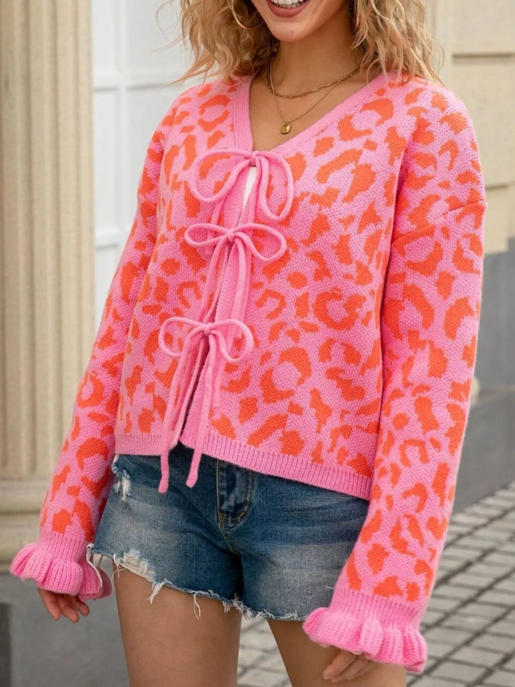 Leopard Tie-Front Cardigan