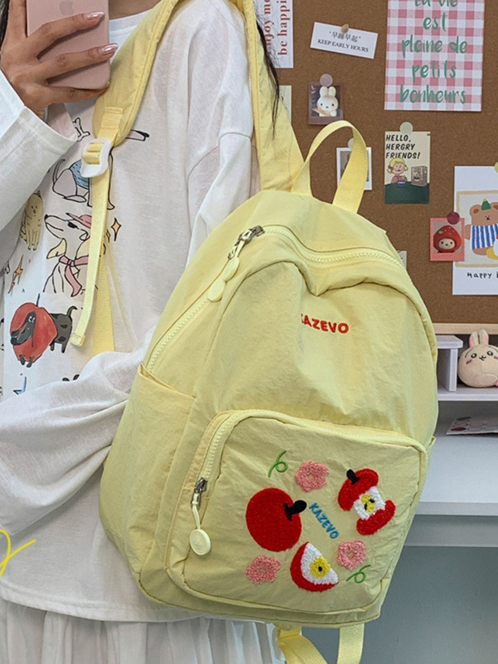 Embroidered Lightweight Backpack Bag