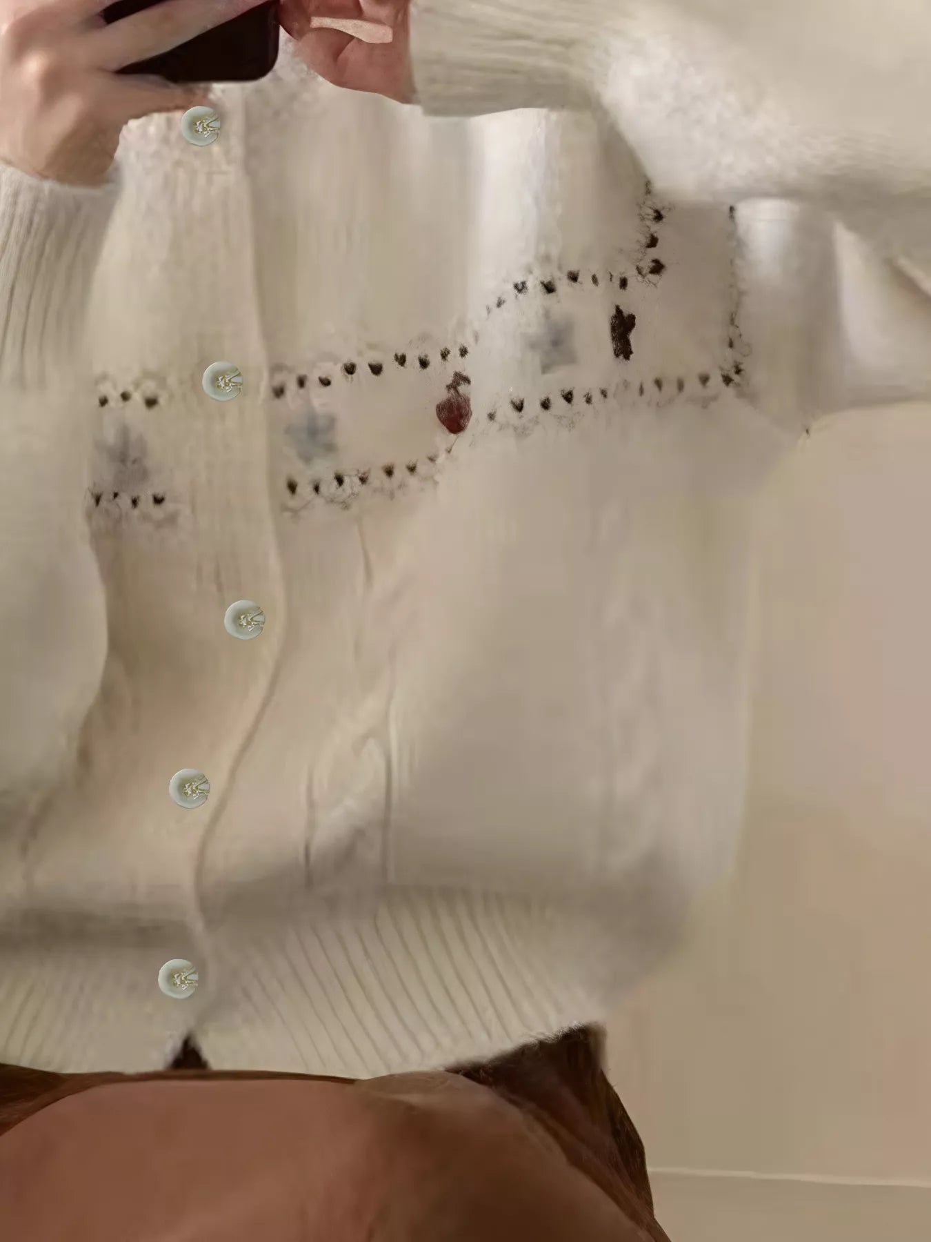 Cable Knit Button Up Cardigan