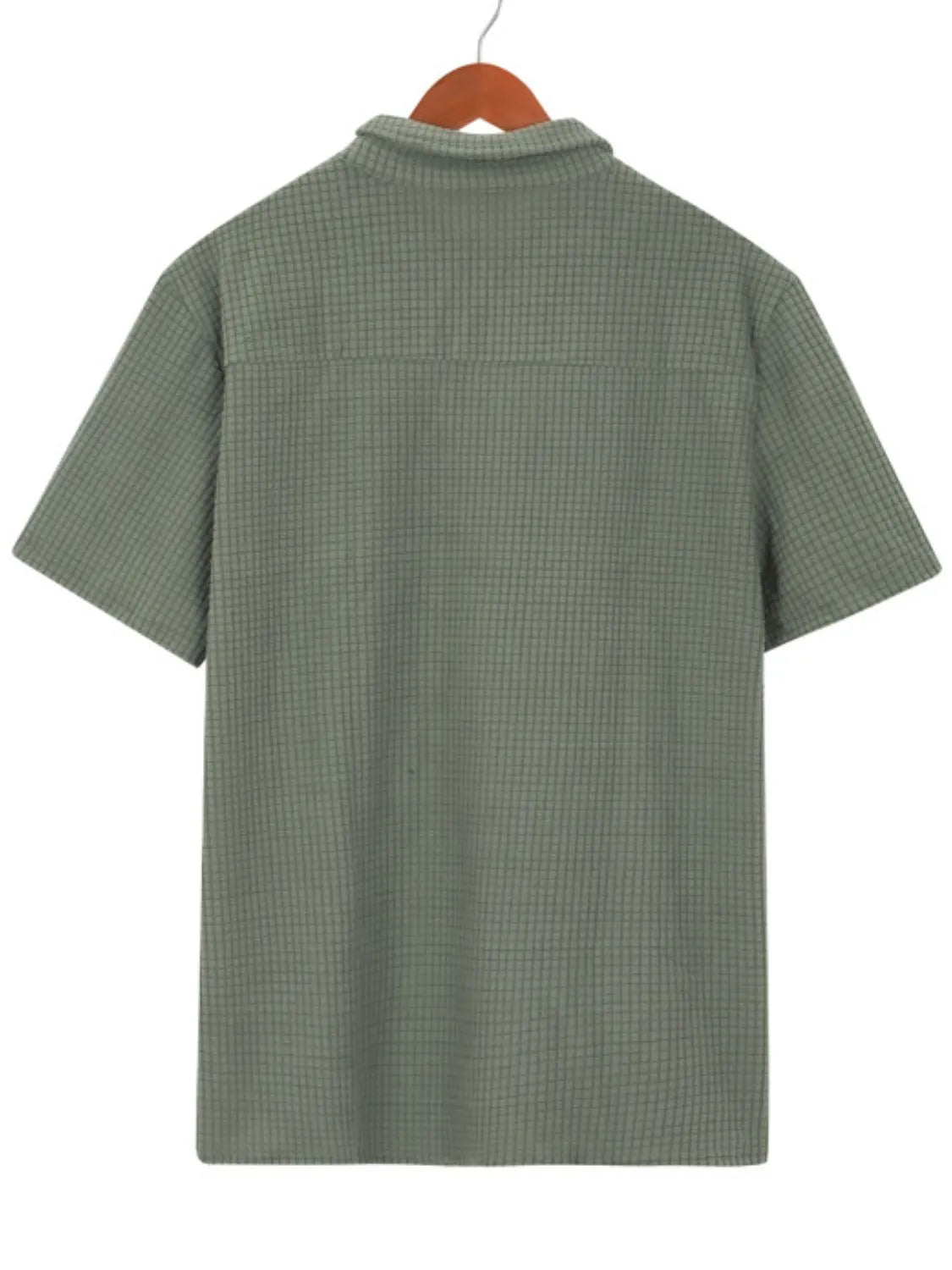 Men's Full Size Button Detail Short Sleeve Polo Plus Size
