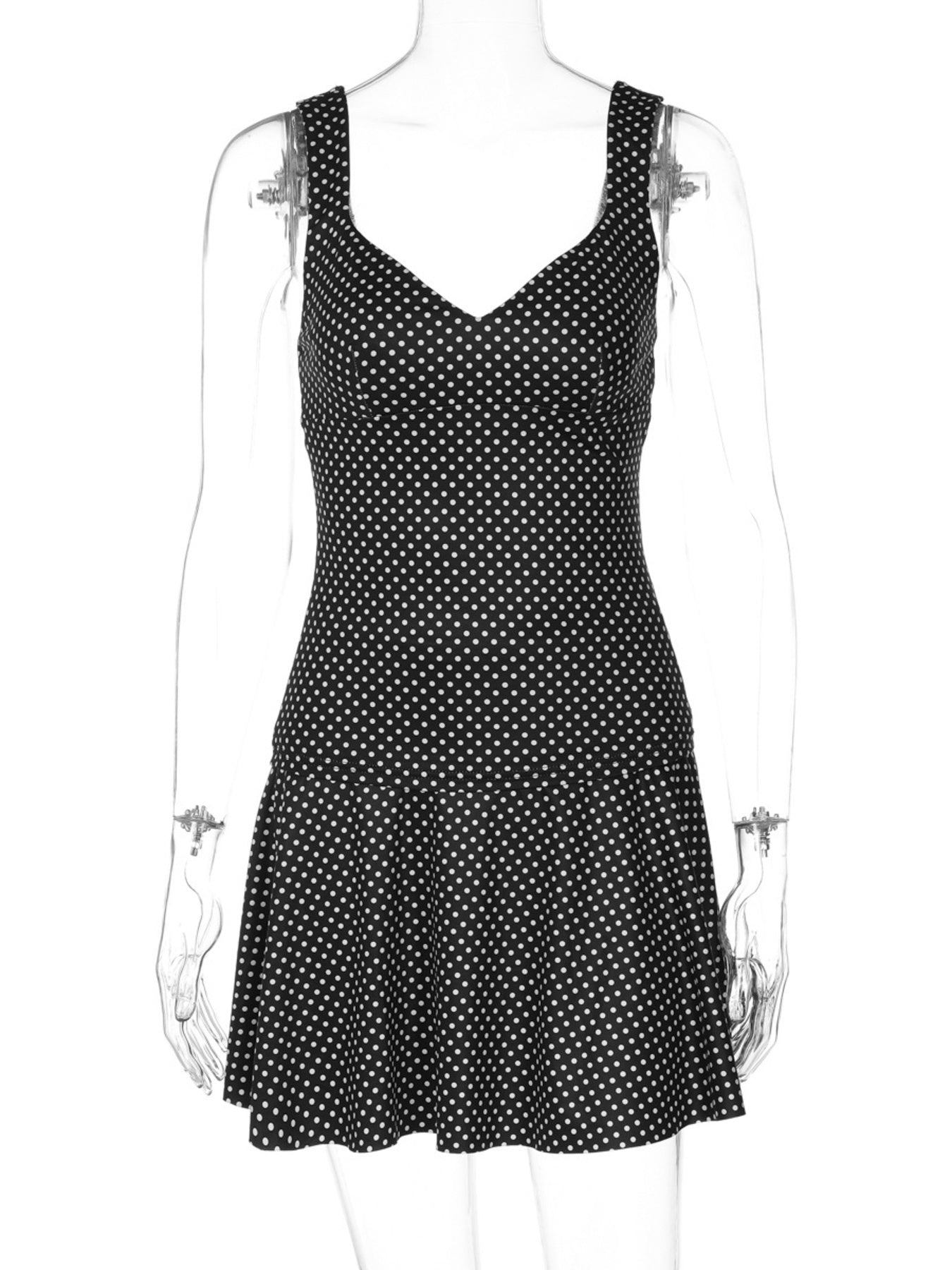 Polka Dot Print Crop Top and Skirt Set