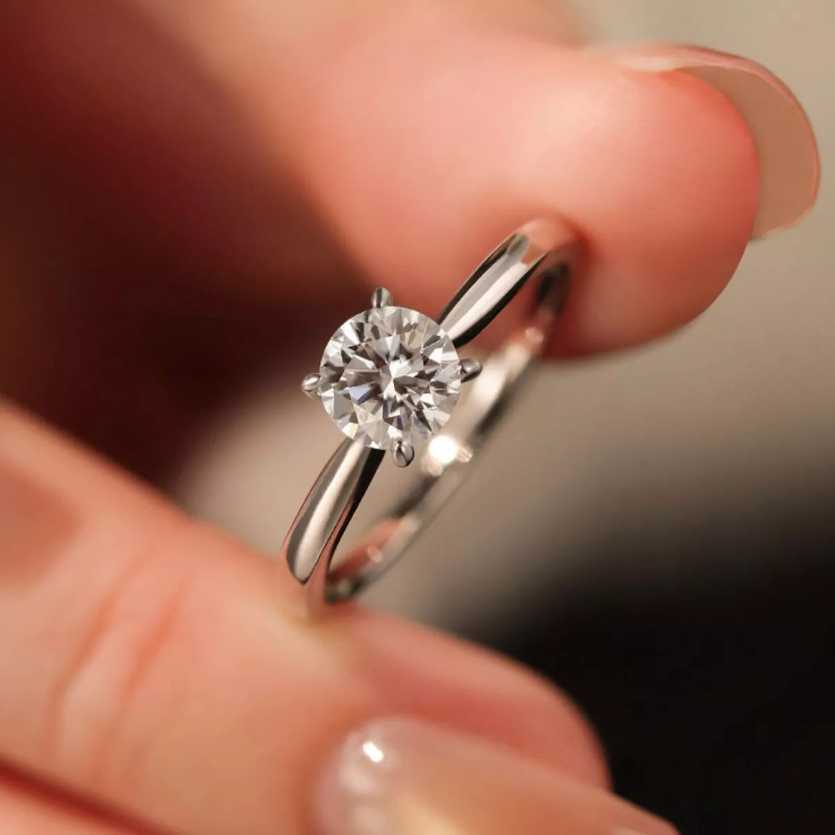 1 Carat 925 Sterling Silver Moissanite Ring