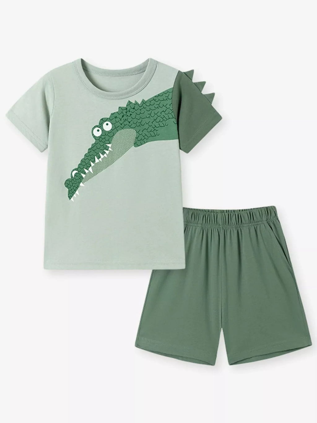 Children's Crocodile Graphic Tee & Shorts Set
