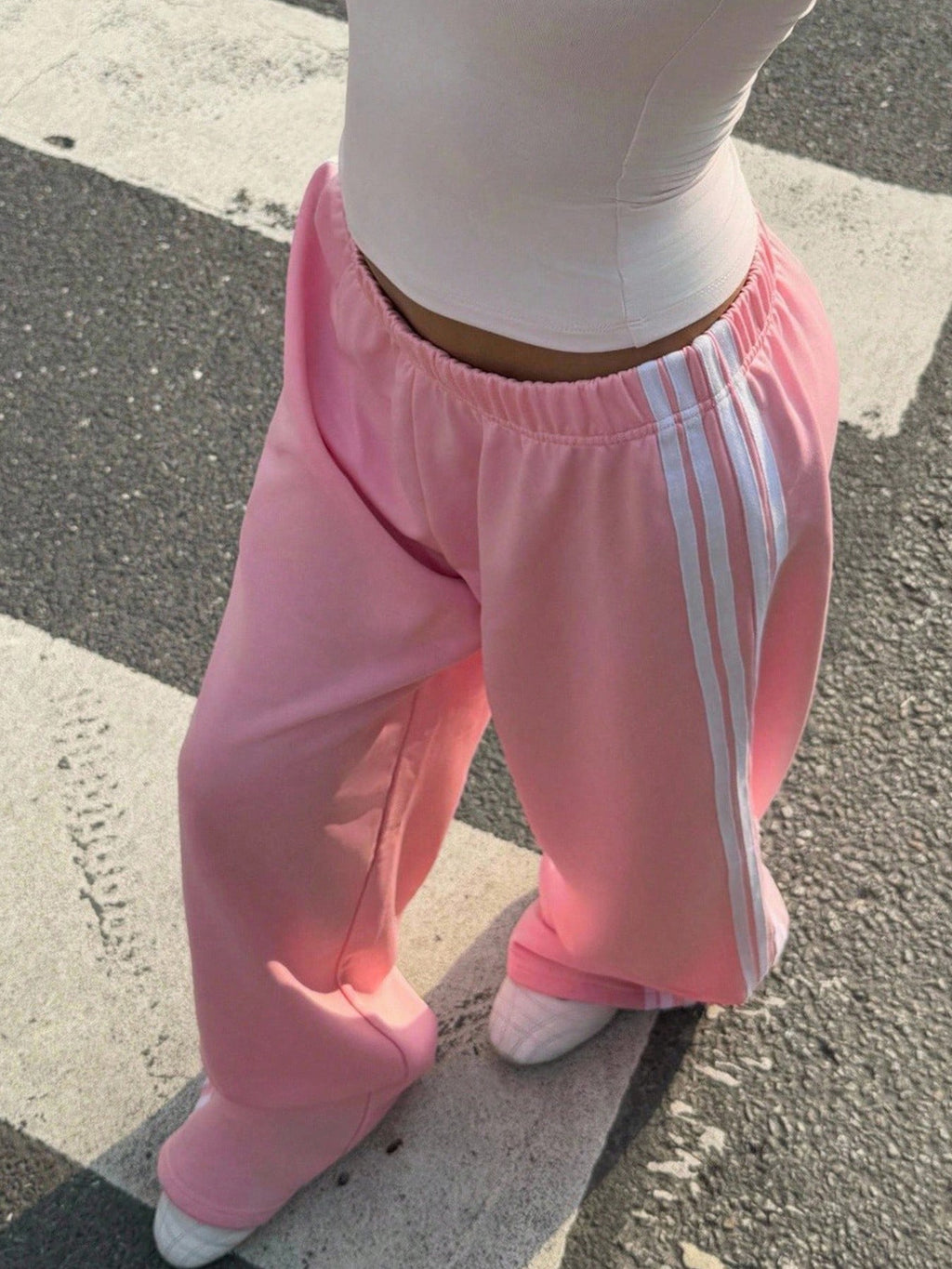 Wide Leg Pants with Stripes