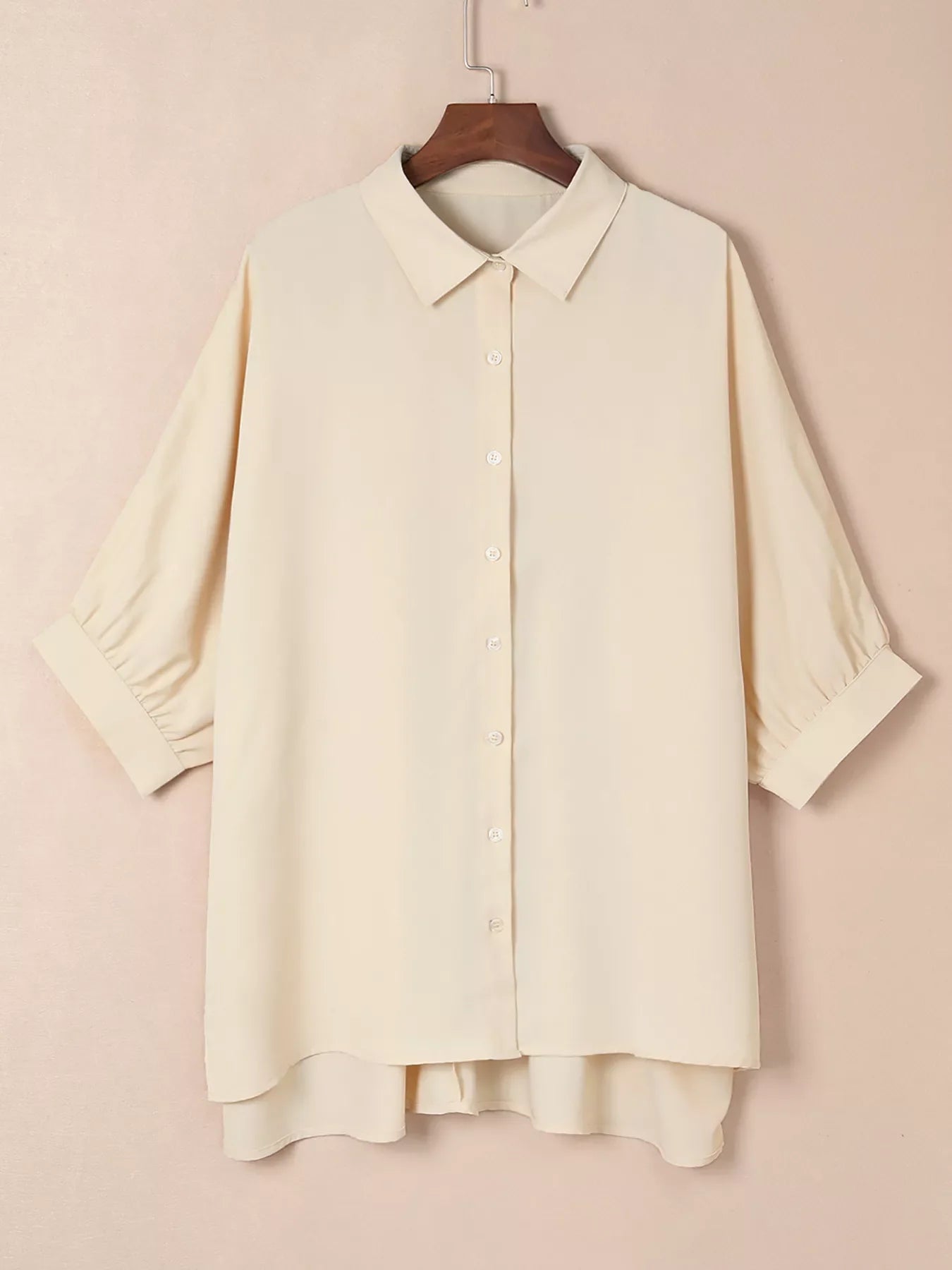 3/4 Sleeve Button Up Shirt