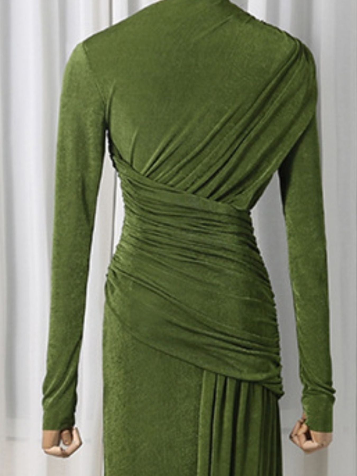 Ruched Long Sleeve Maxi Dress