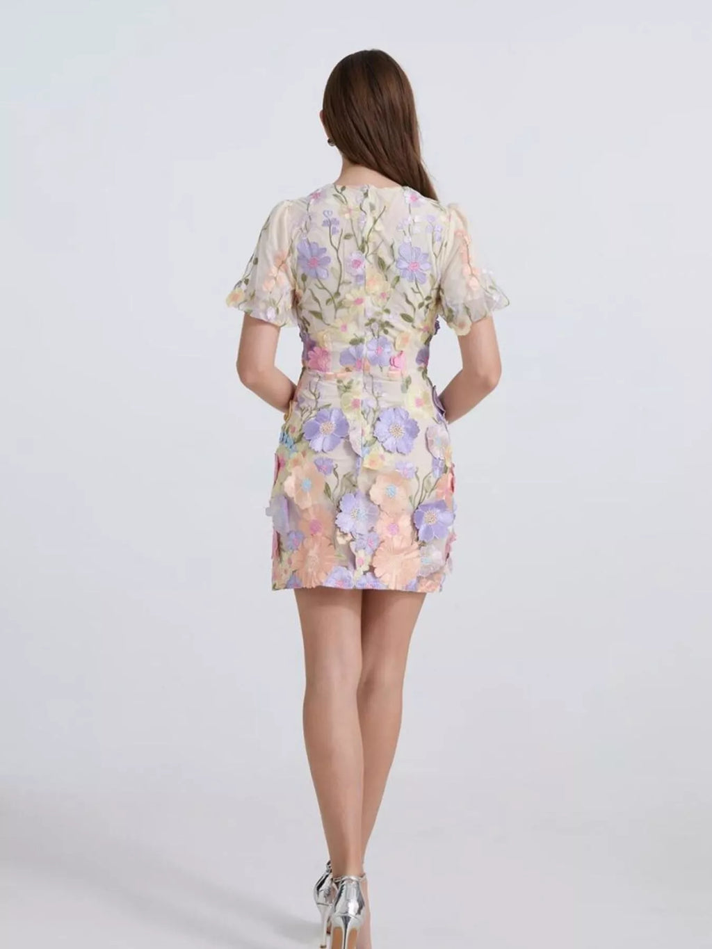 Floral Puff Sleeve Mini Dress