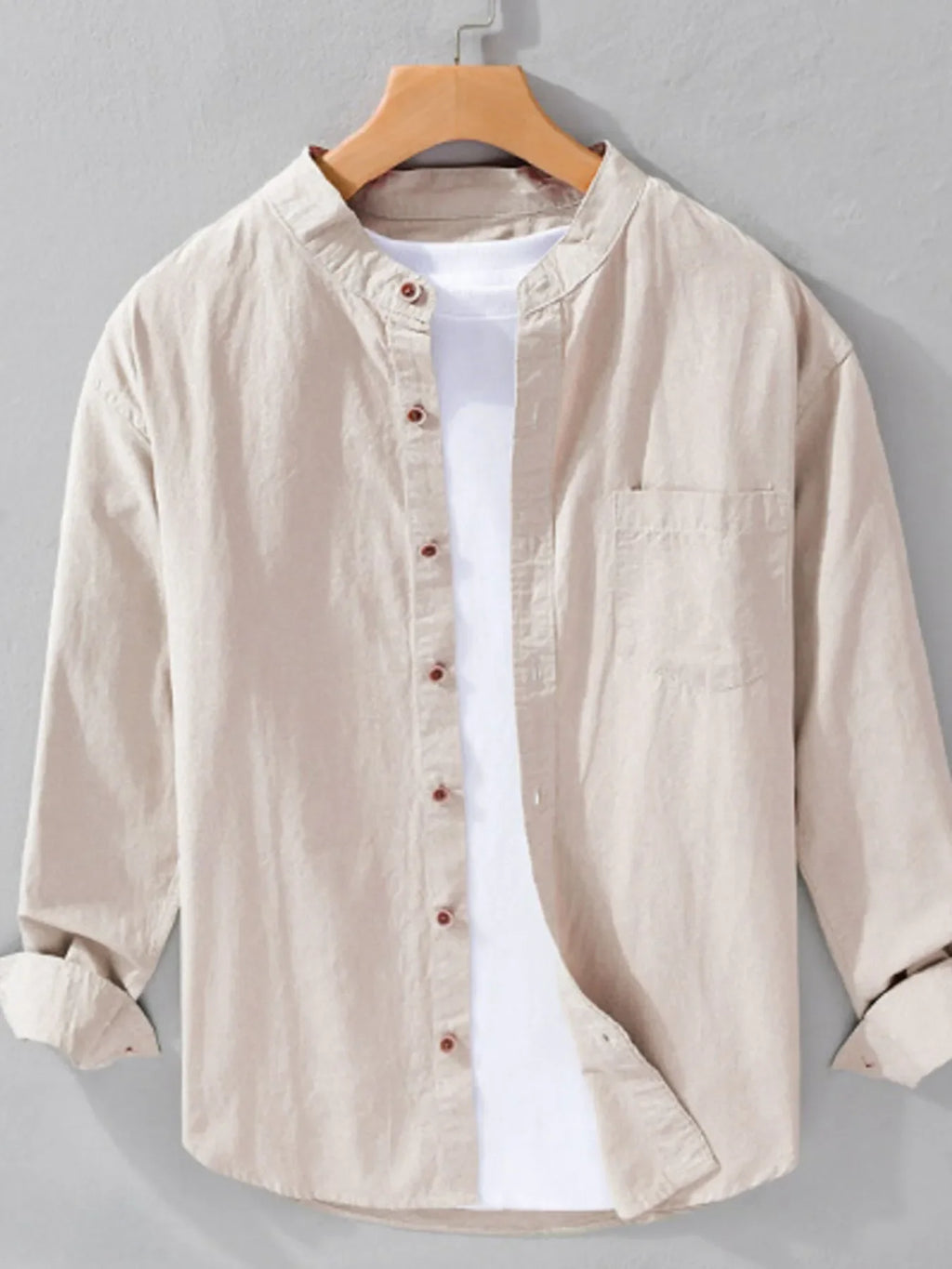 Men's Plus Size Button Up Long Sleeve Shirt