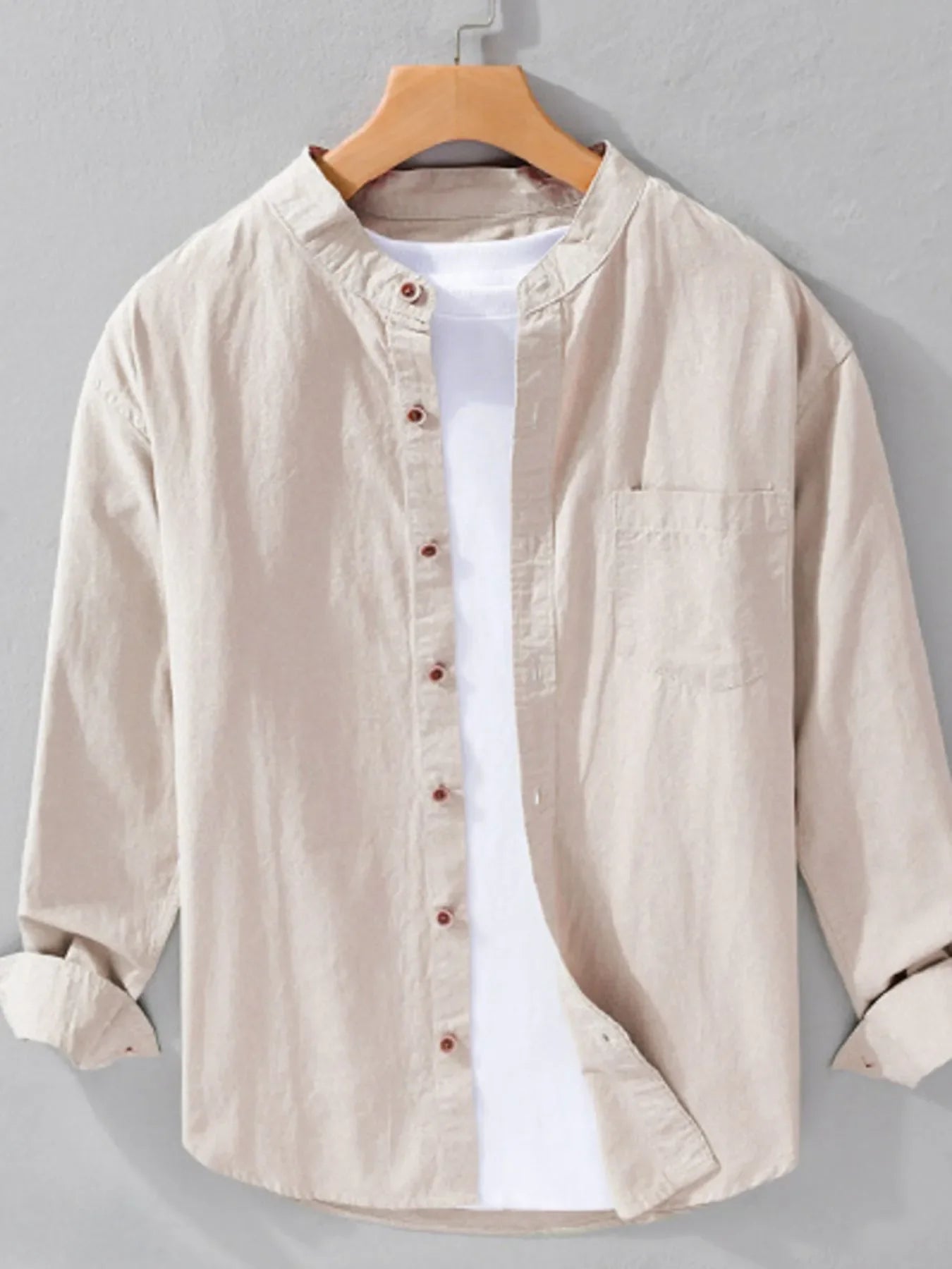 Men's Plus Size Button Up Long Sleeve Shirt