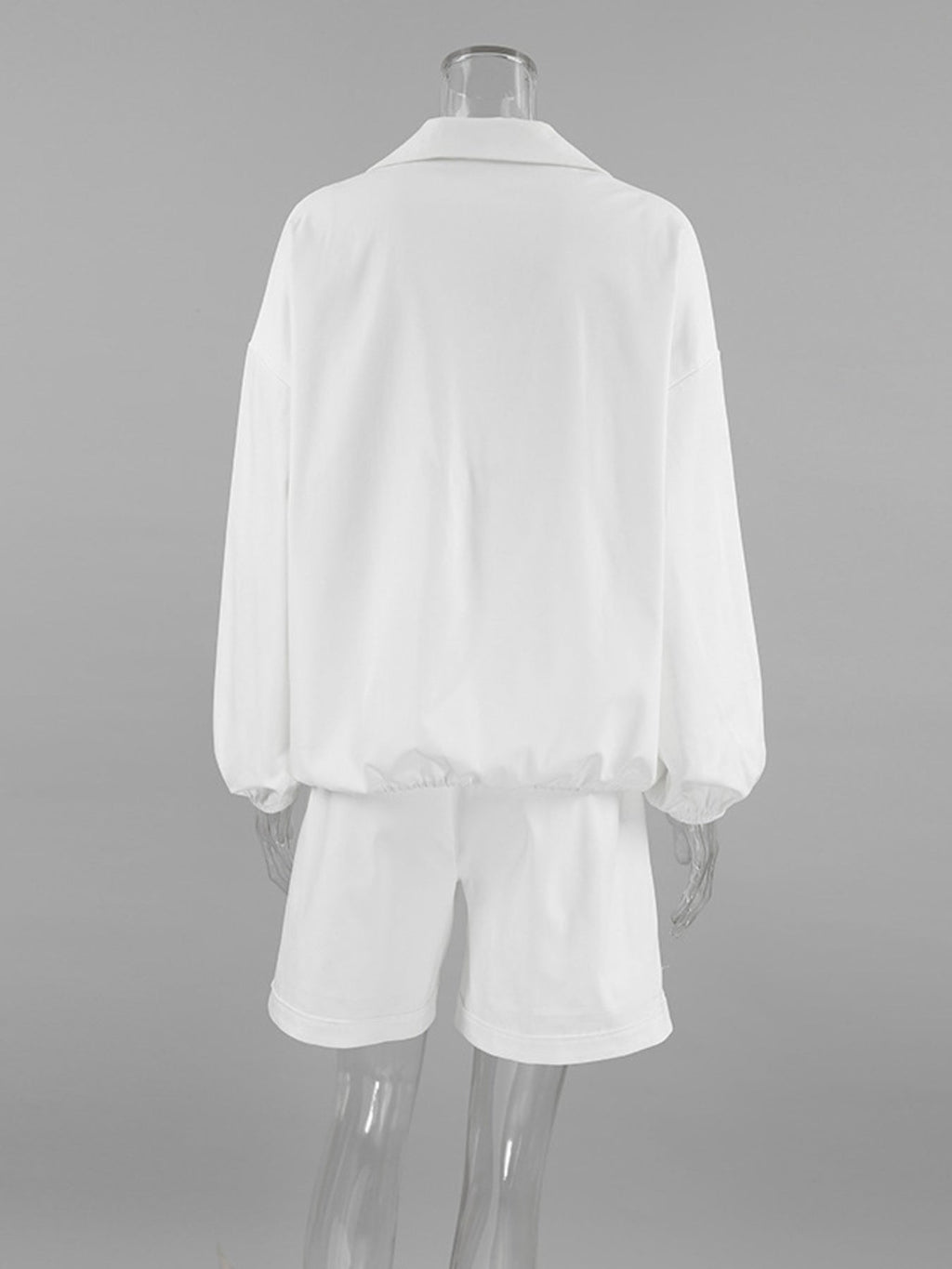 Snap Detail Long Sleeve Top and Shorts Set