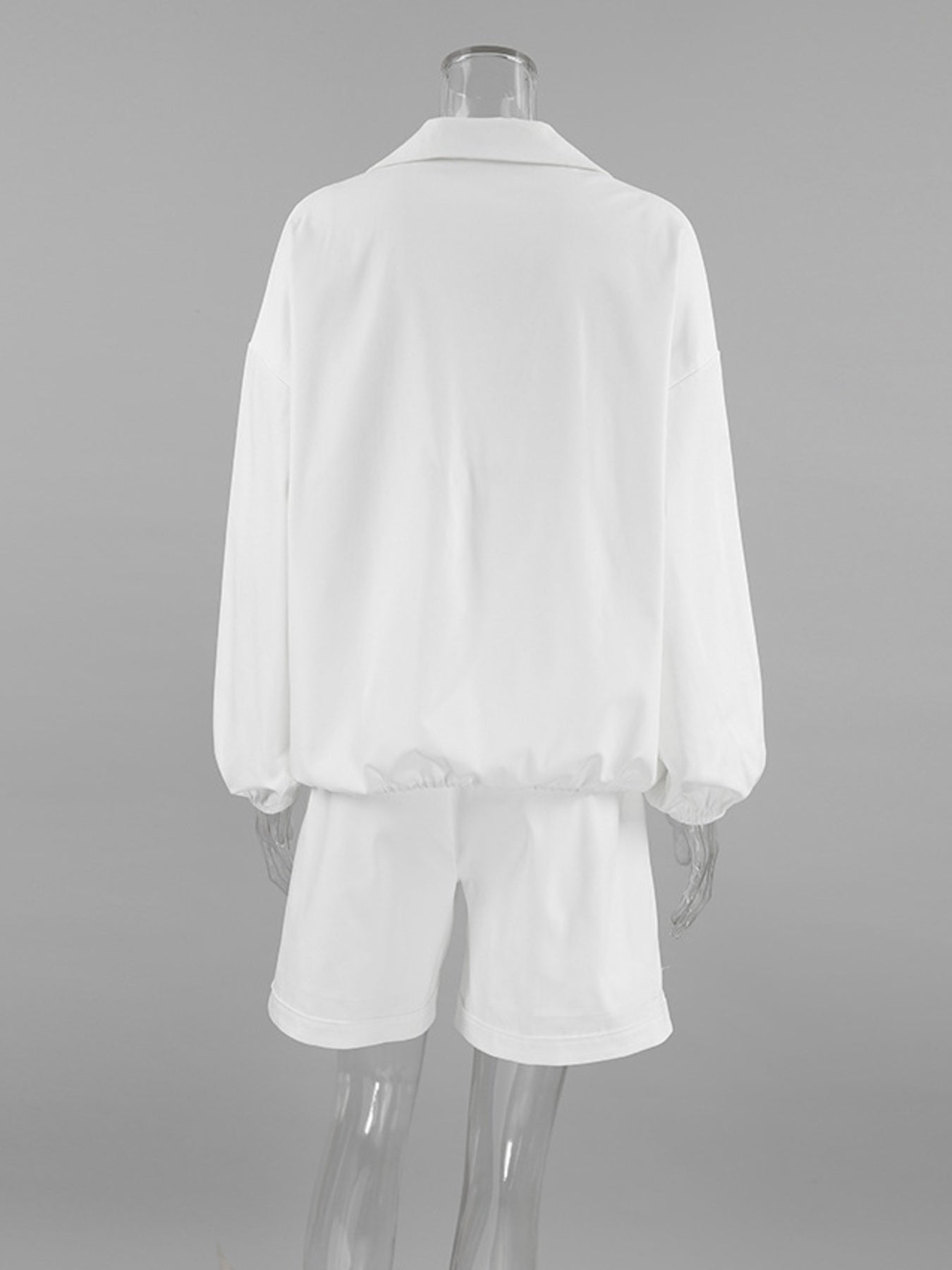 Snap Detail Long Sleeve Top and Shorts Set