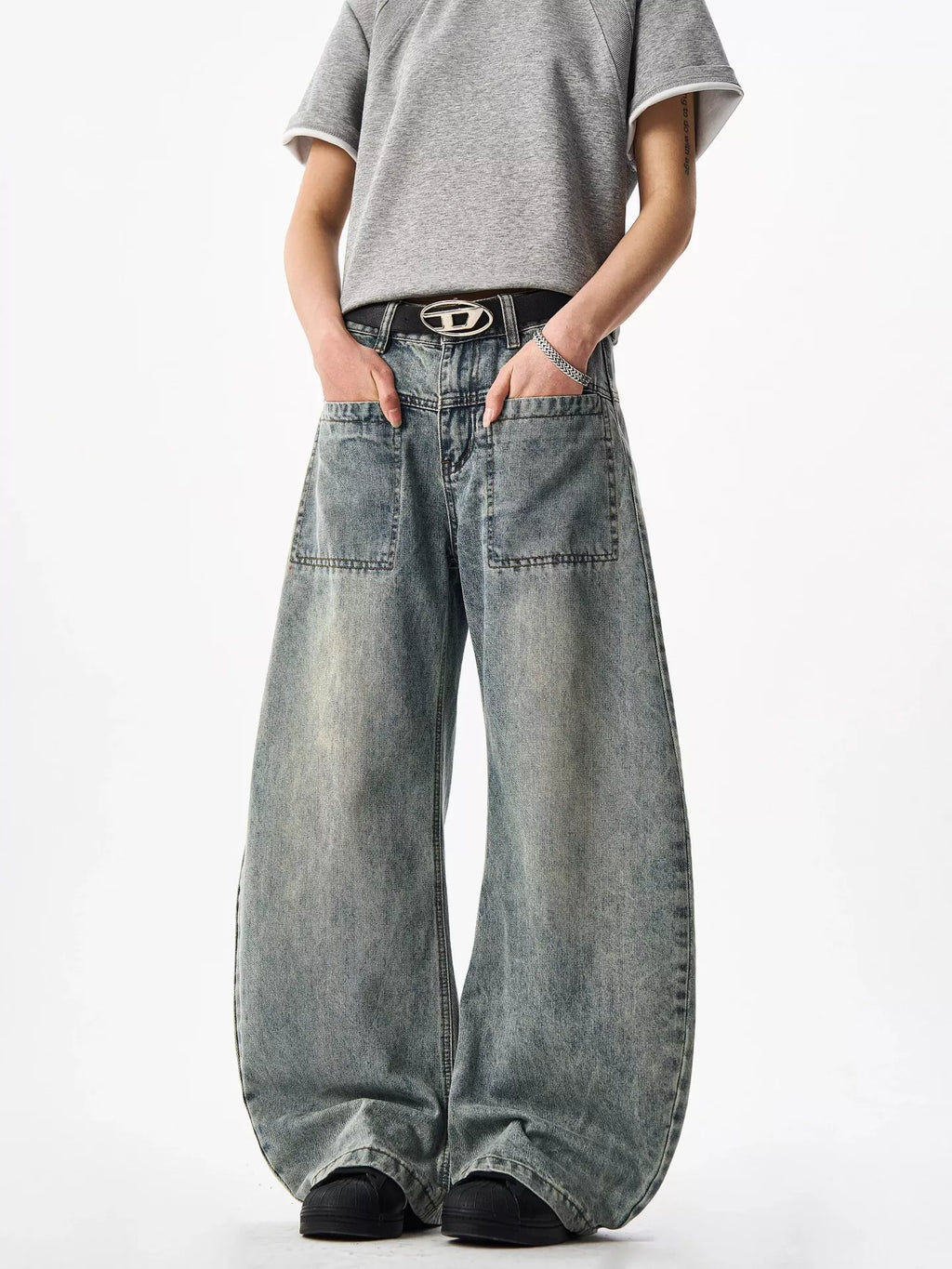Men's Full Size Wide Leg Jeans Plus Size