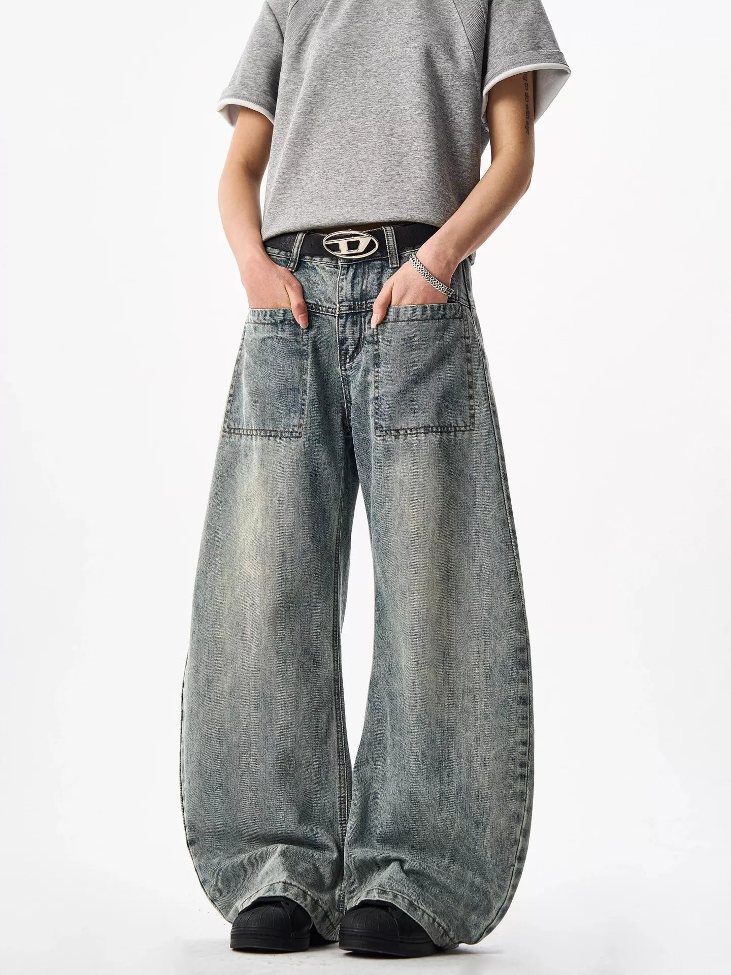Men's Full Size Wide Leg Jeans Plus Size