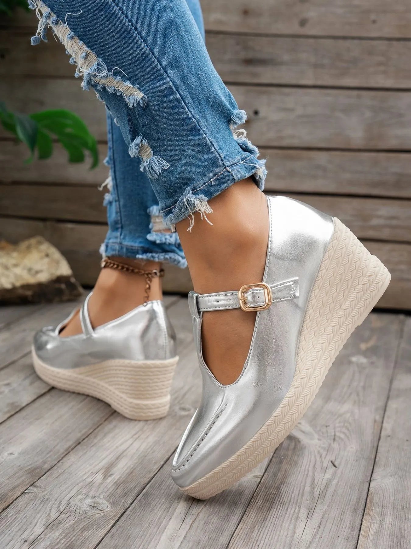 Point Toe Wedge Loafers