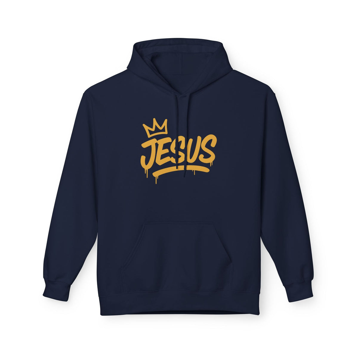 Jesus Crown Hoodie — Gold Script Inspirational Pullover