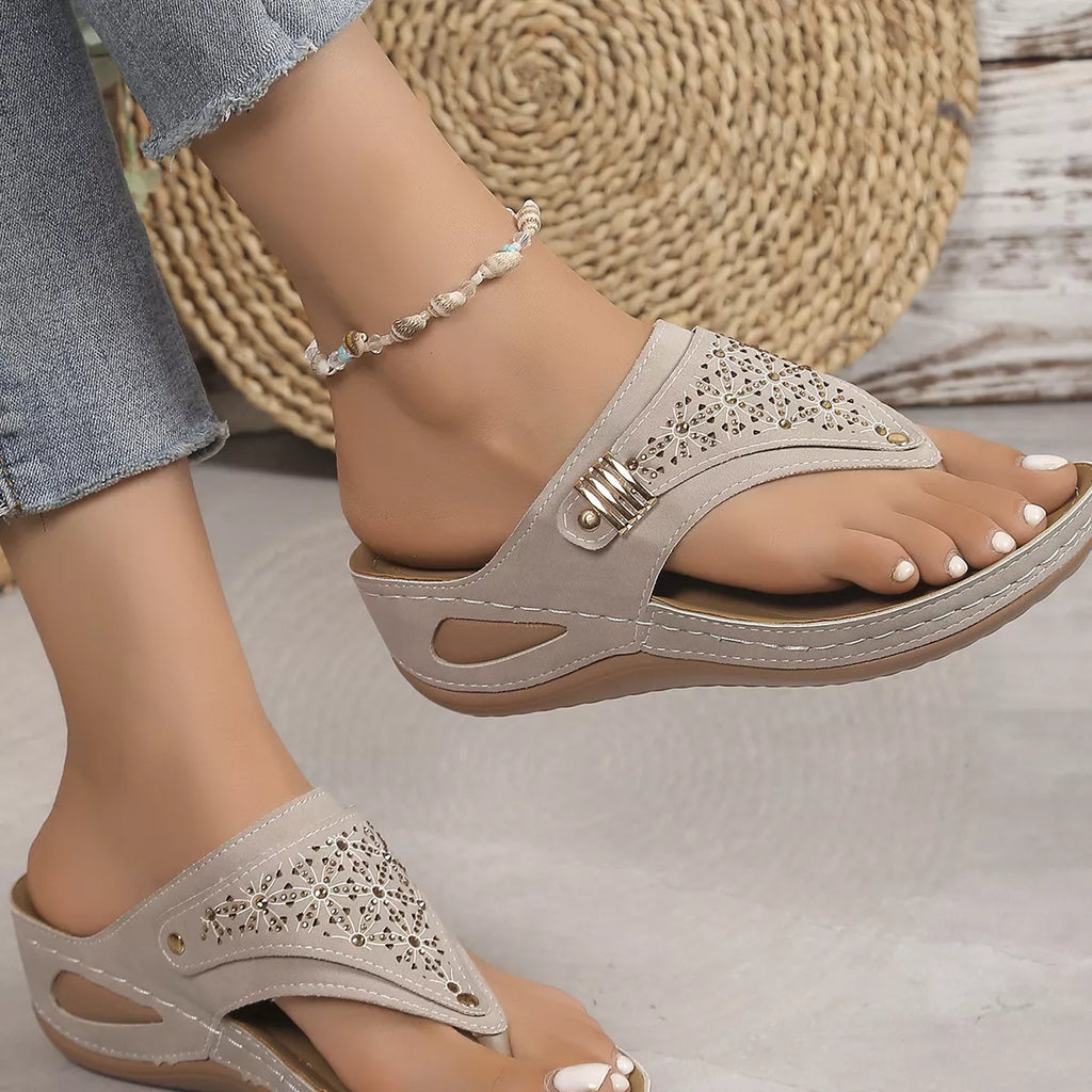Toe Post Wedge Sandals