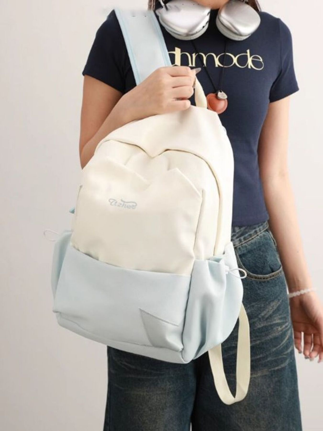 Two-Tone Lightweight Backpack Bag