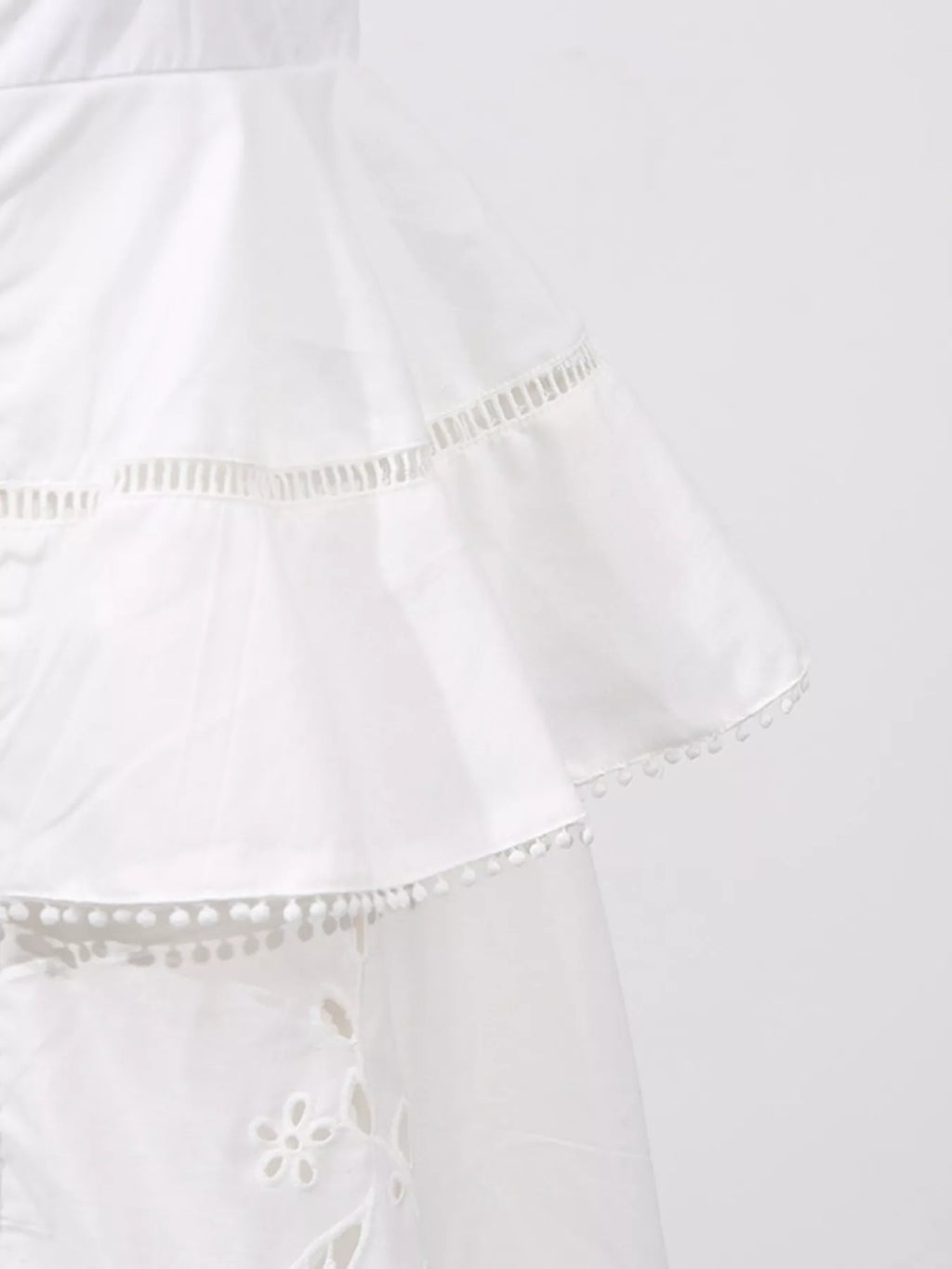 Sleeveless Eyelet Embroidered Button-Down Midi Dress