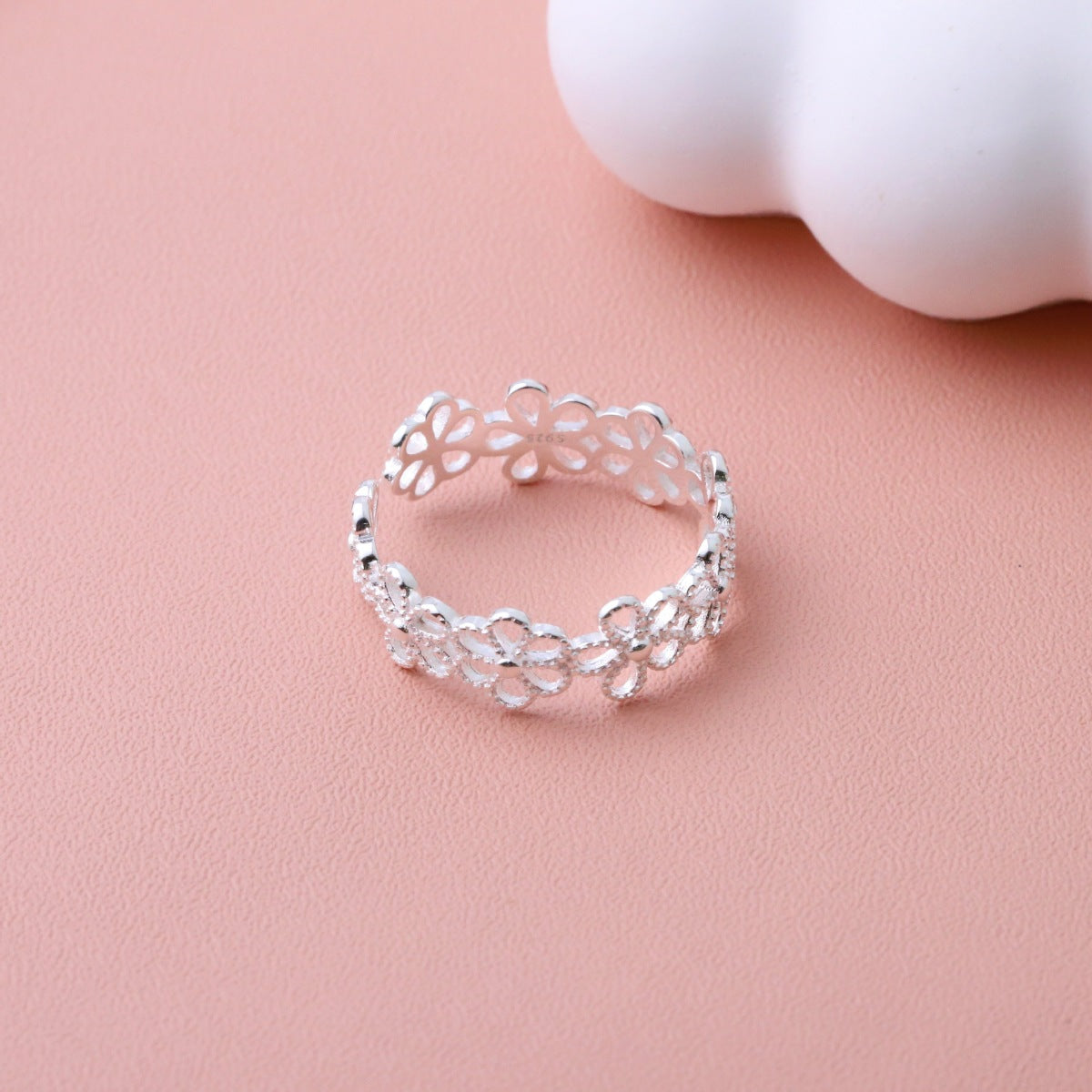 Floral Adjustable Open Ring