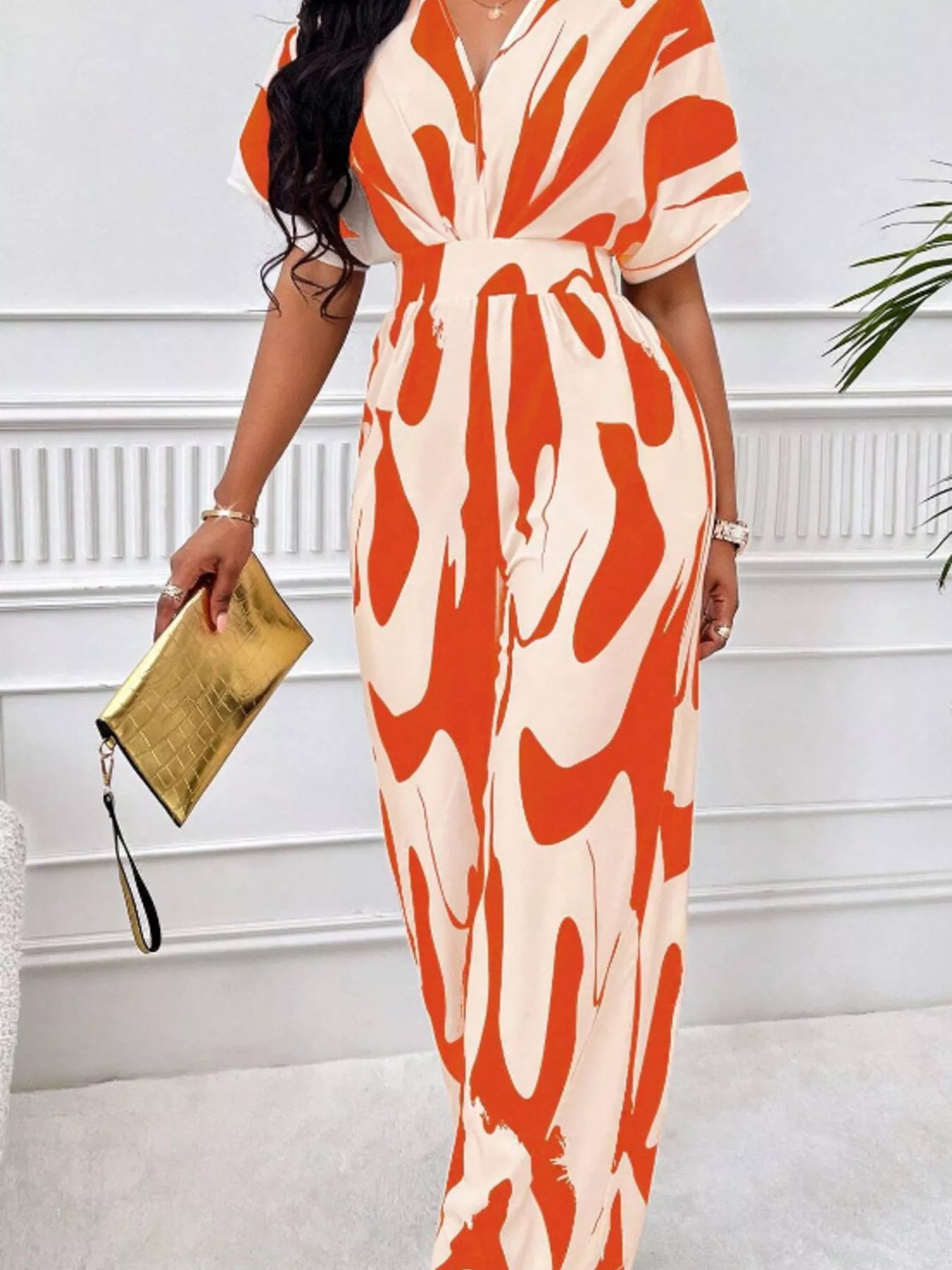 Abstract Print Wide-Leg Jumpsuit