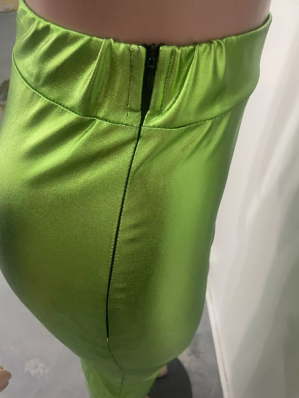 Shimmering Side Slit Bodycon Maxi Skirt