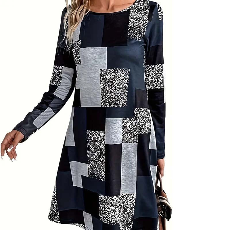 Women's Round Neck Long Sleeve Dress