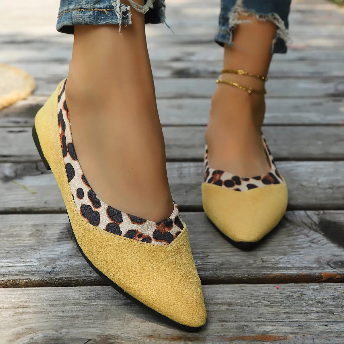 Leopard Pointed Toe Slip-Ons