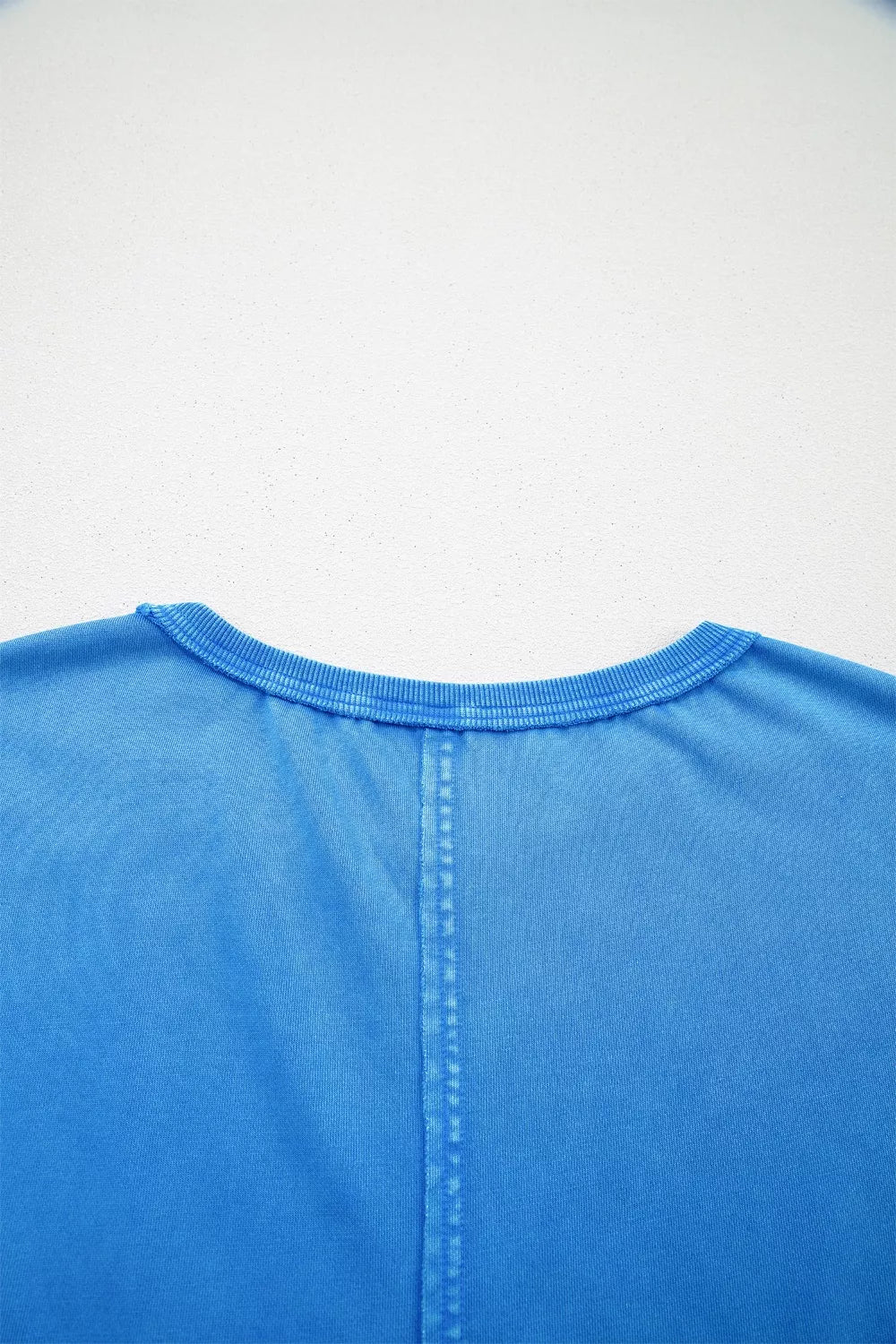 Mineral Wash Star Mesh Patchwork Oversize Tee