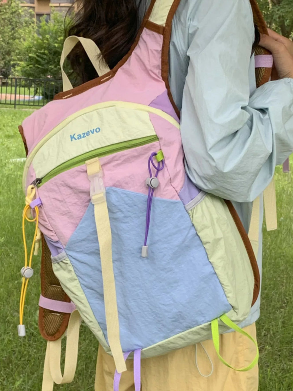 Lightweight Color Block Backpack Bag