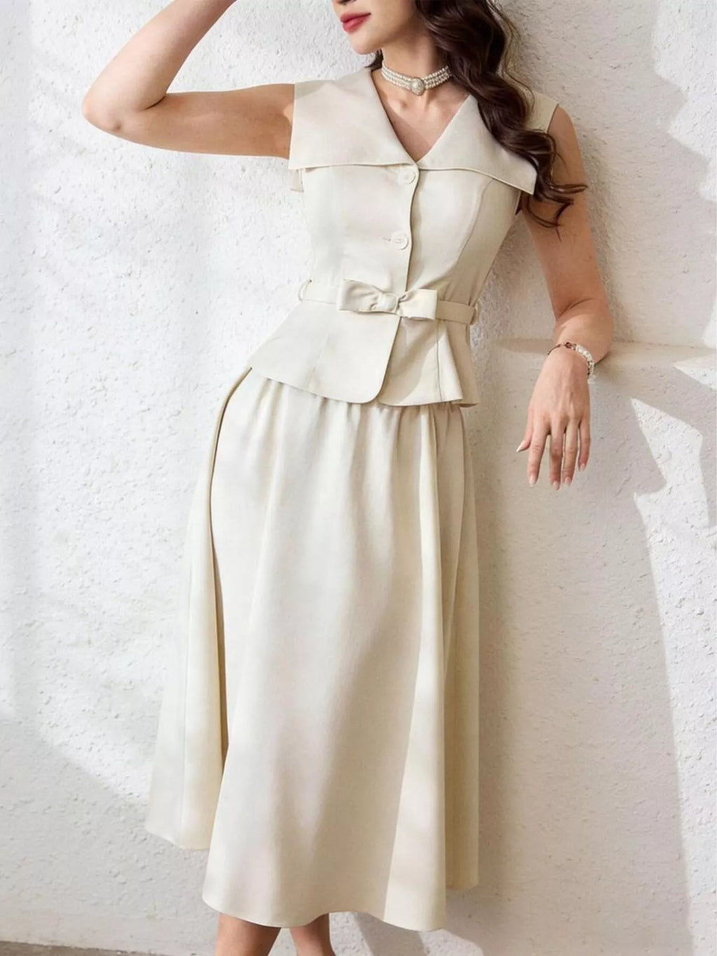 Sleeveless Top and Midi Skirt Set