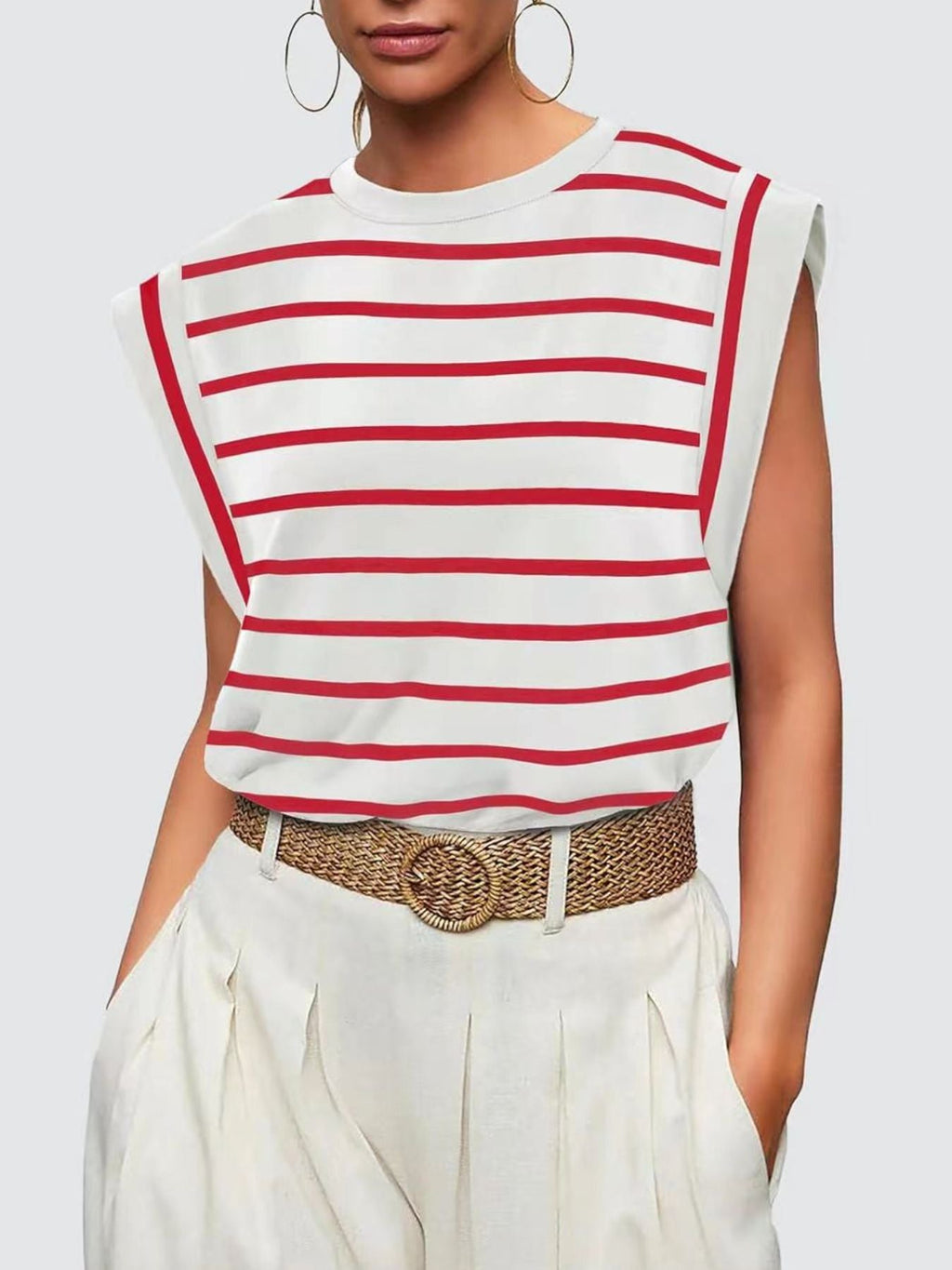Striped Round Neck Tank