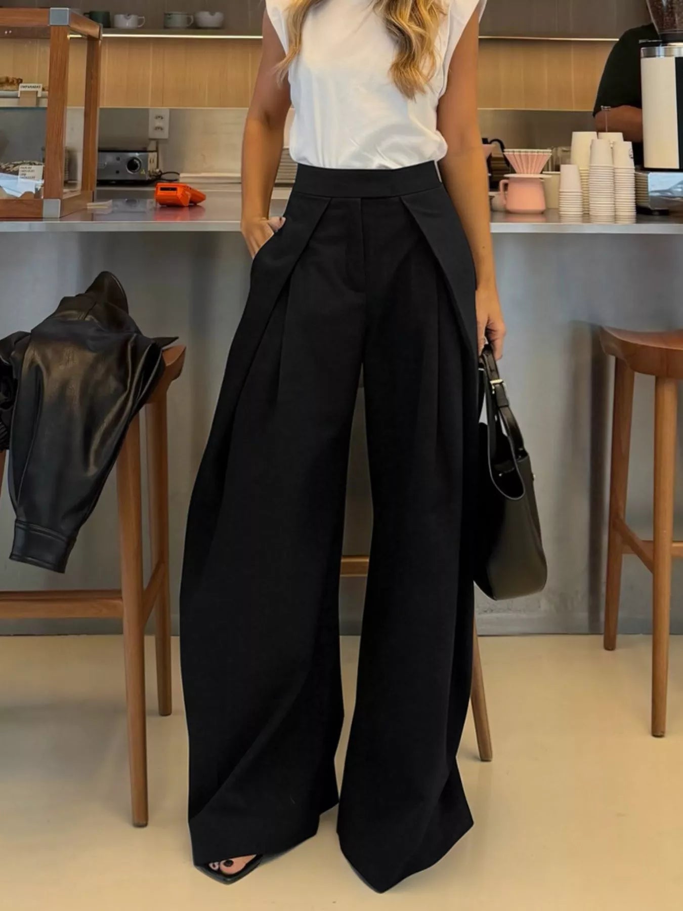 High-Waisted Wide-Leg Pants