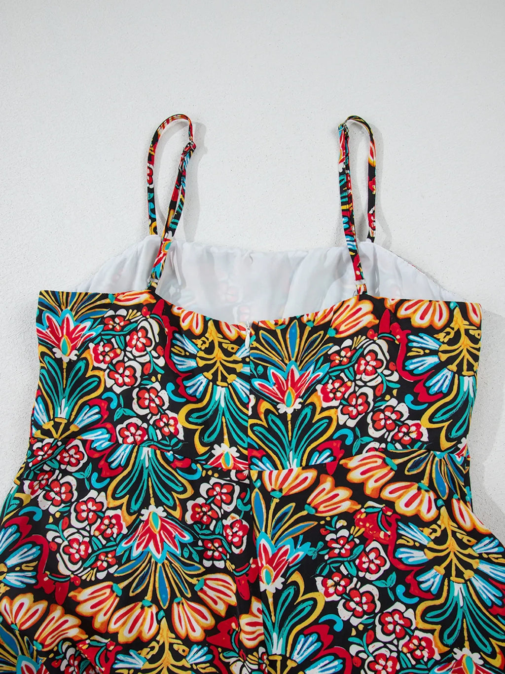 Floral Print Thin Straps High Waist Maxi Dress