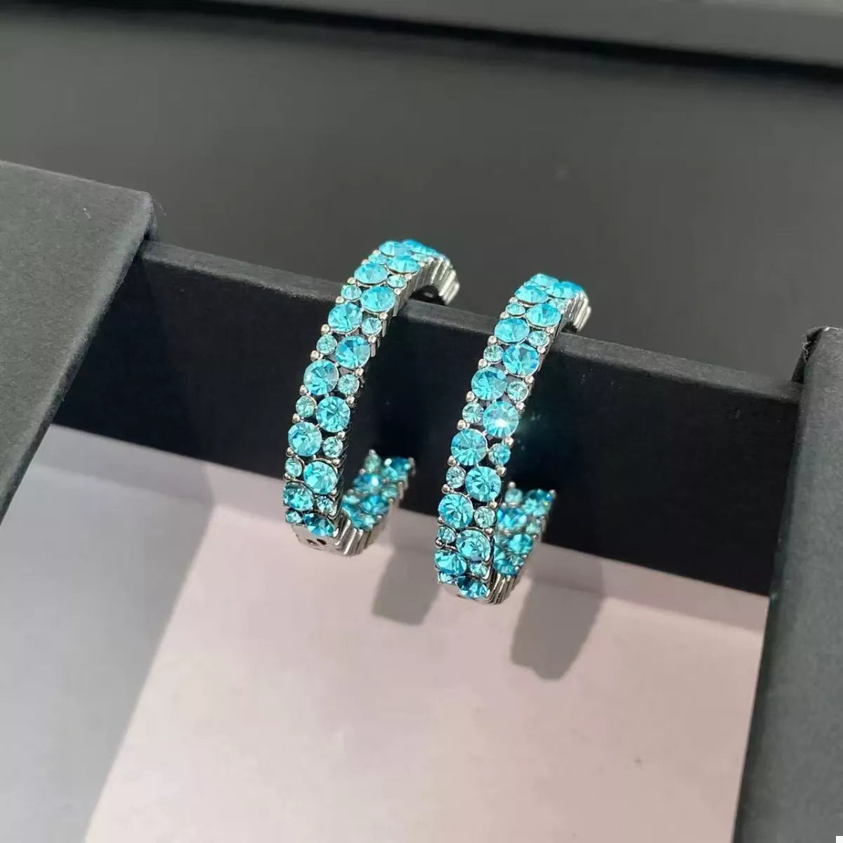 Sparkling C-Hoop Earrings