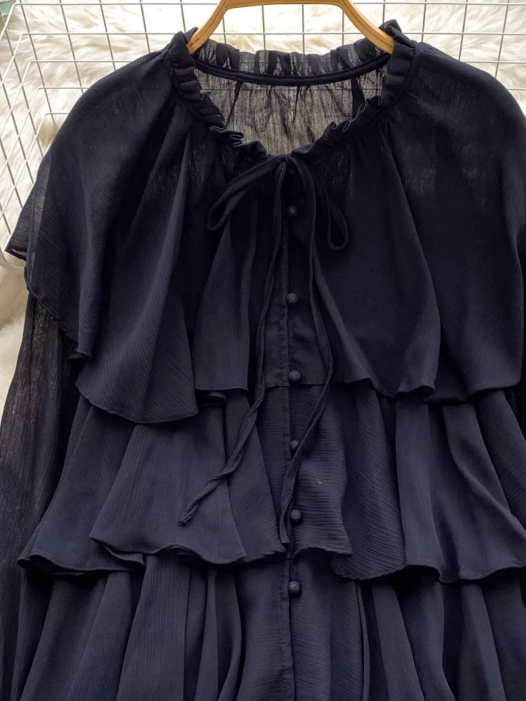 Ruffle Tiered Chiffon Blouse