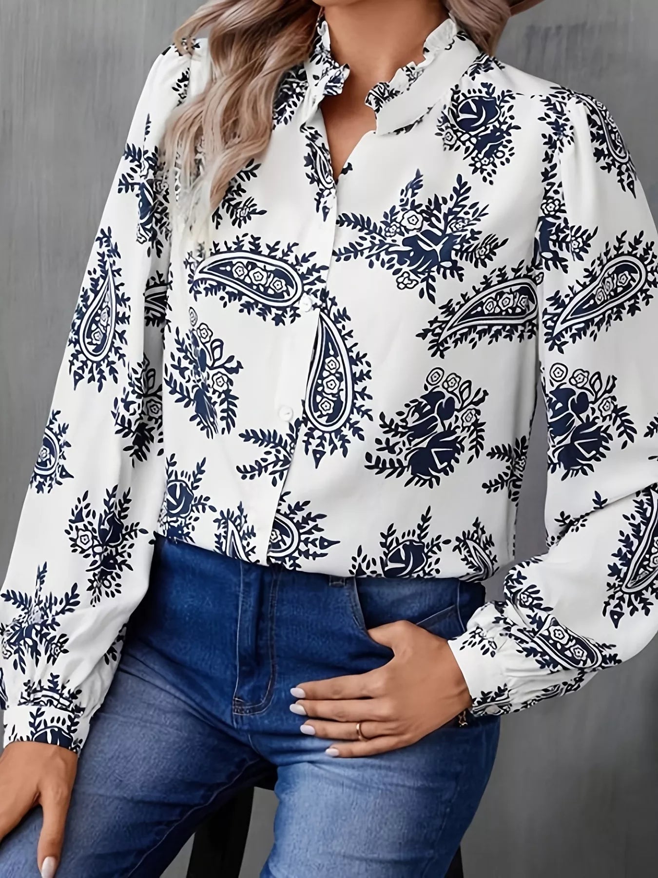 Paisley Print Button Up Shirt