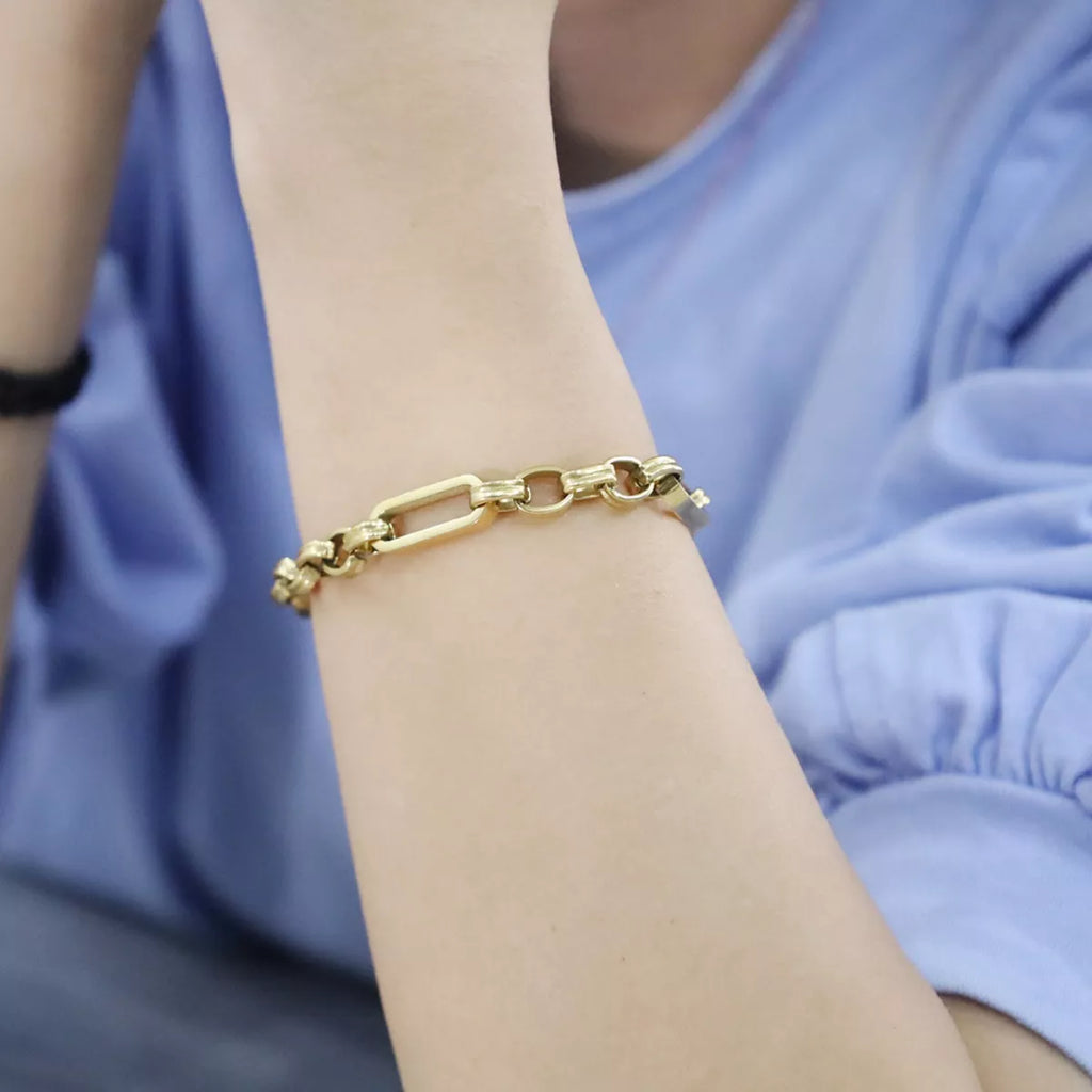 18K Gold-Plated Chunky Gold Chain Link Bracelet