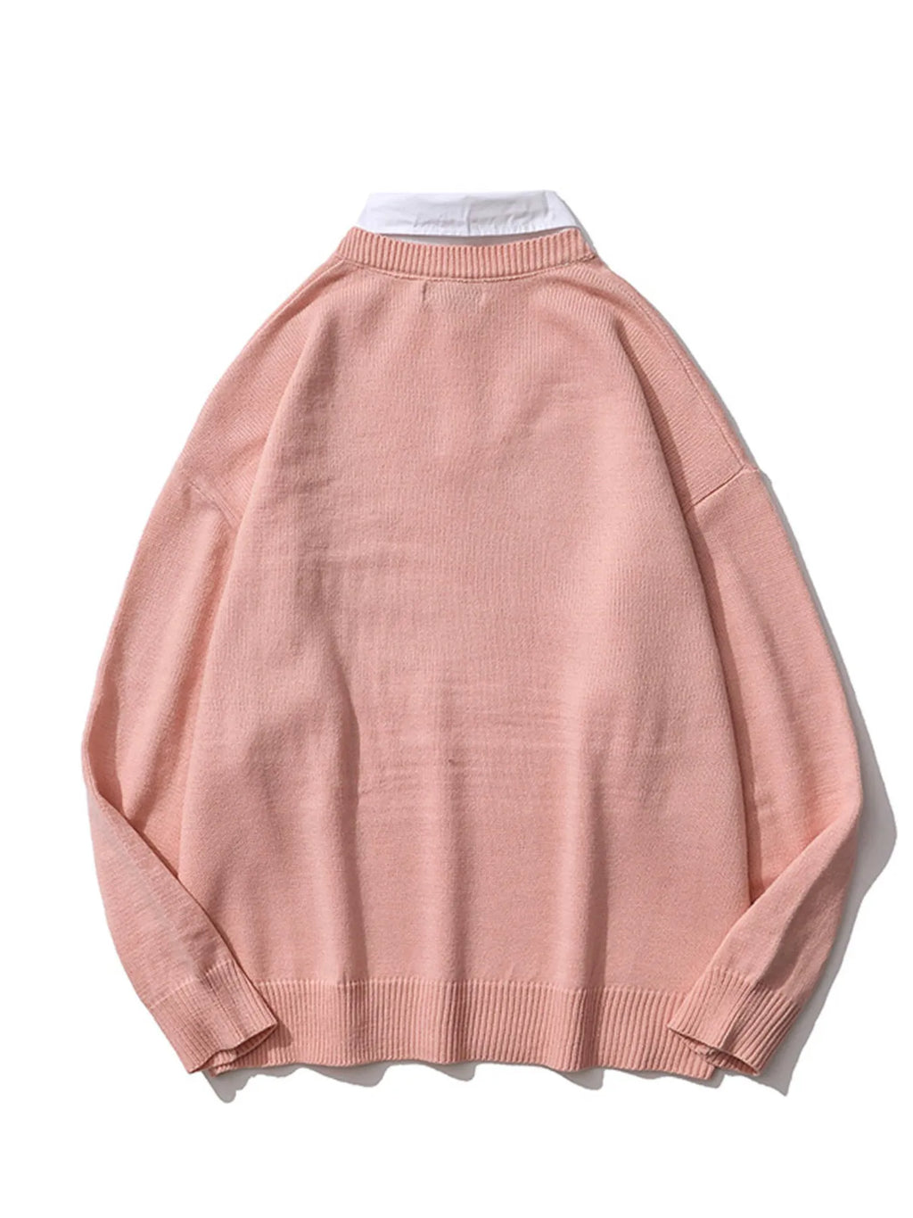 Men's Fake Two Piece Long Sleeve Sweater