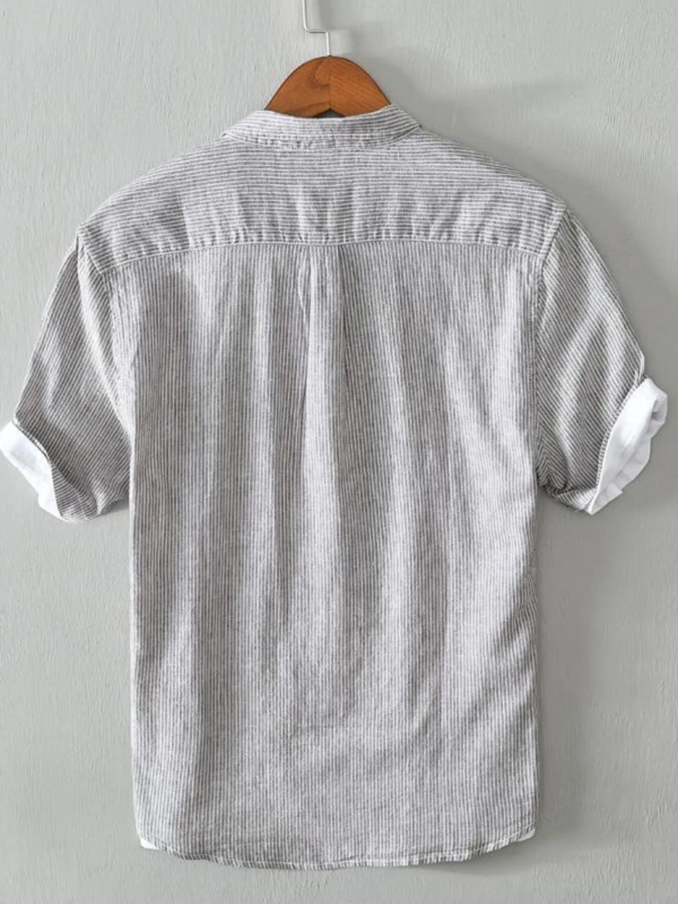 Men's Plus Size Casual Striped Short Sleeve Shirt