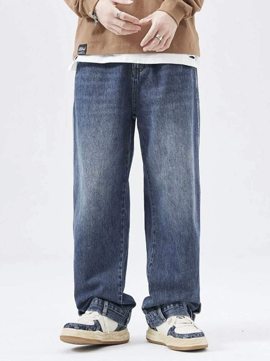 Men's Full Size Wide Leg Relaxed Fit Jeans Plus size