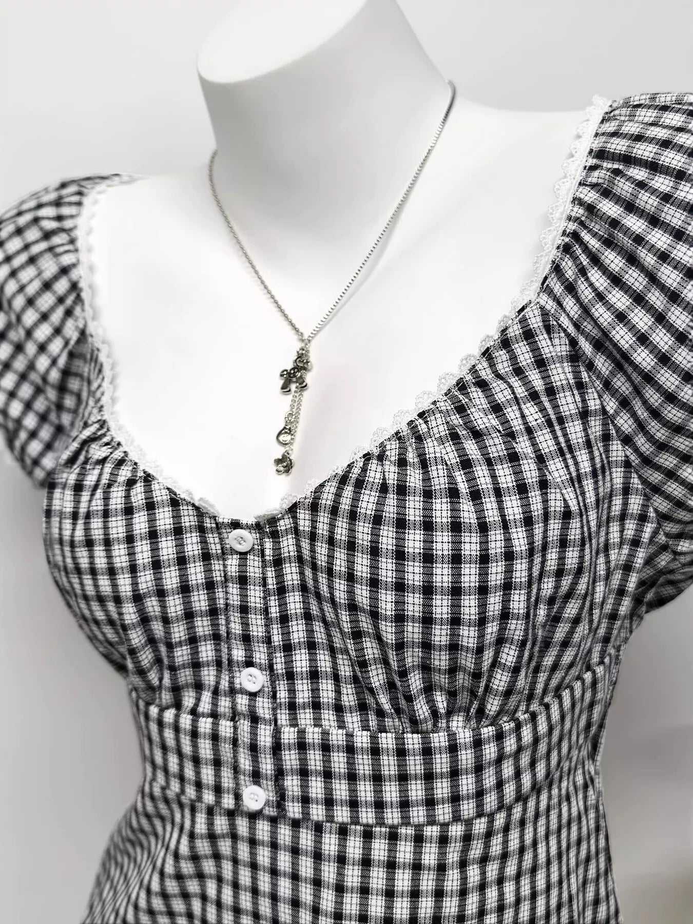 Plaid Short Sleeve Blouse