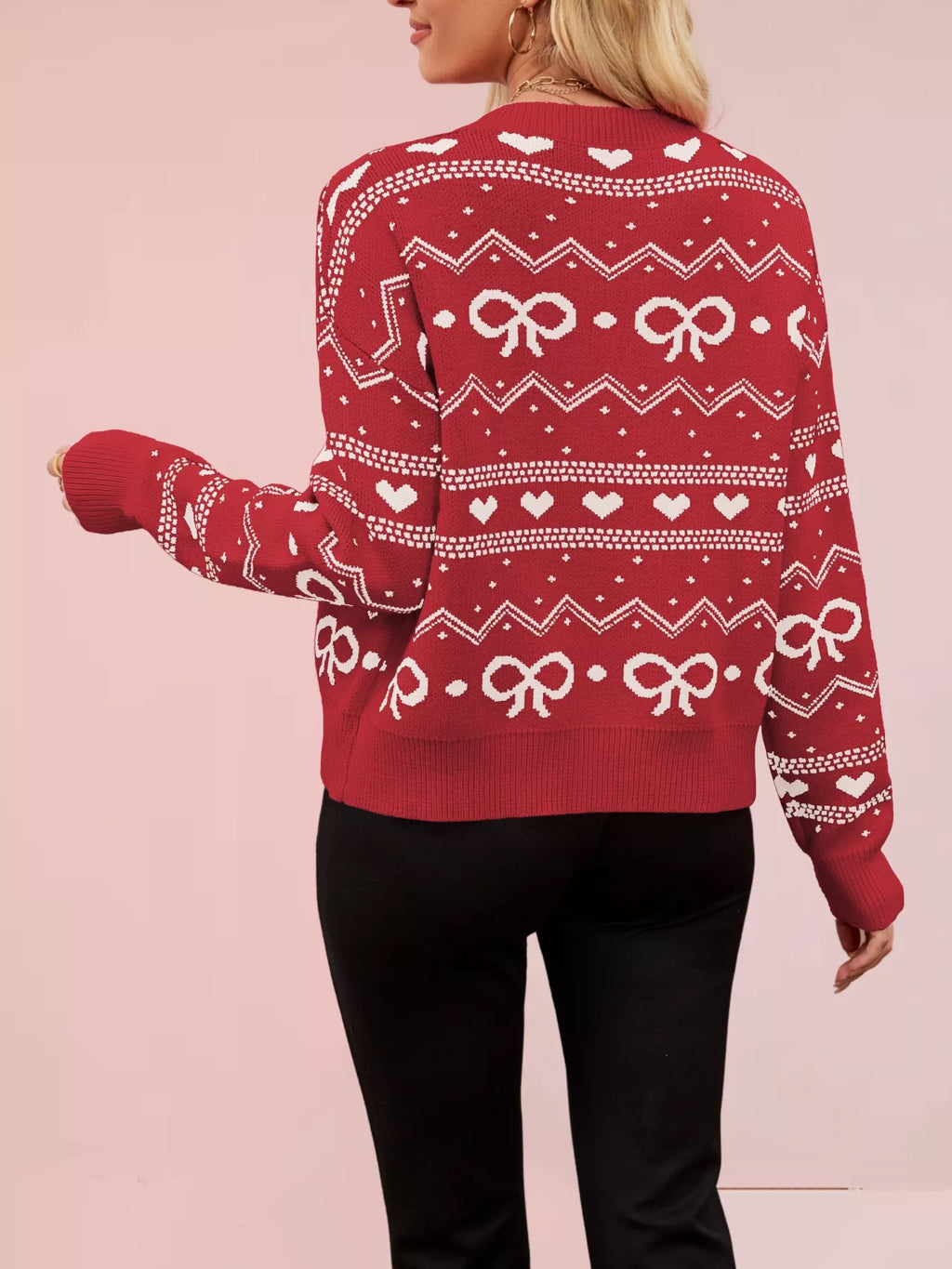 Bowknot Pattern Knit Cardigan