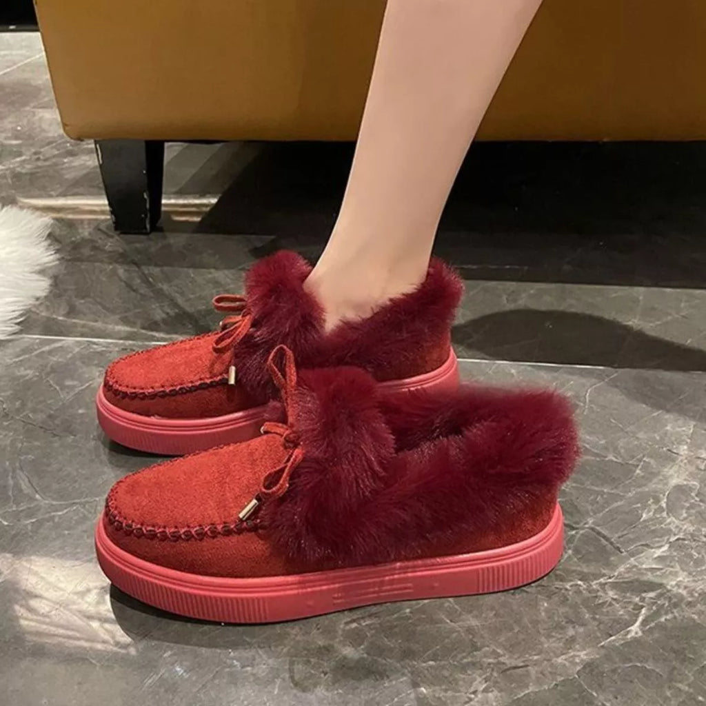 Fuzzy Round Toe Slip-Ons