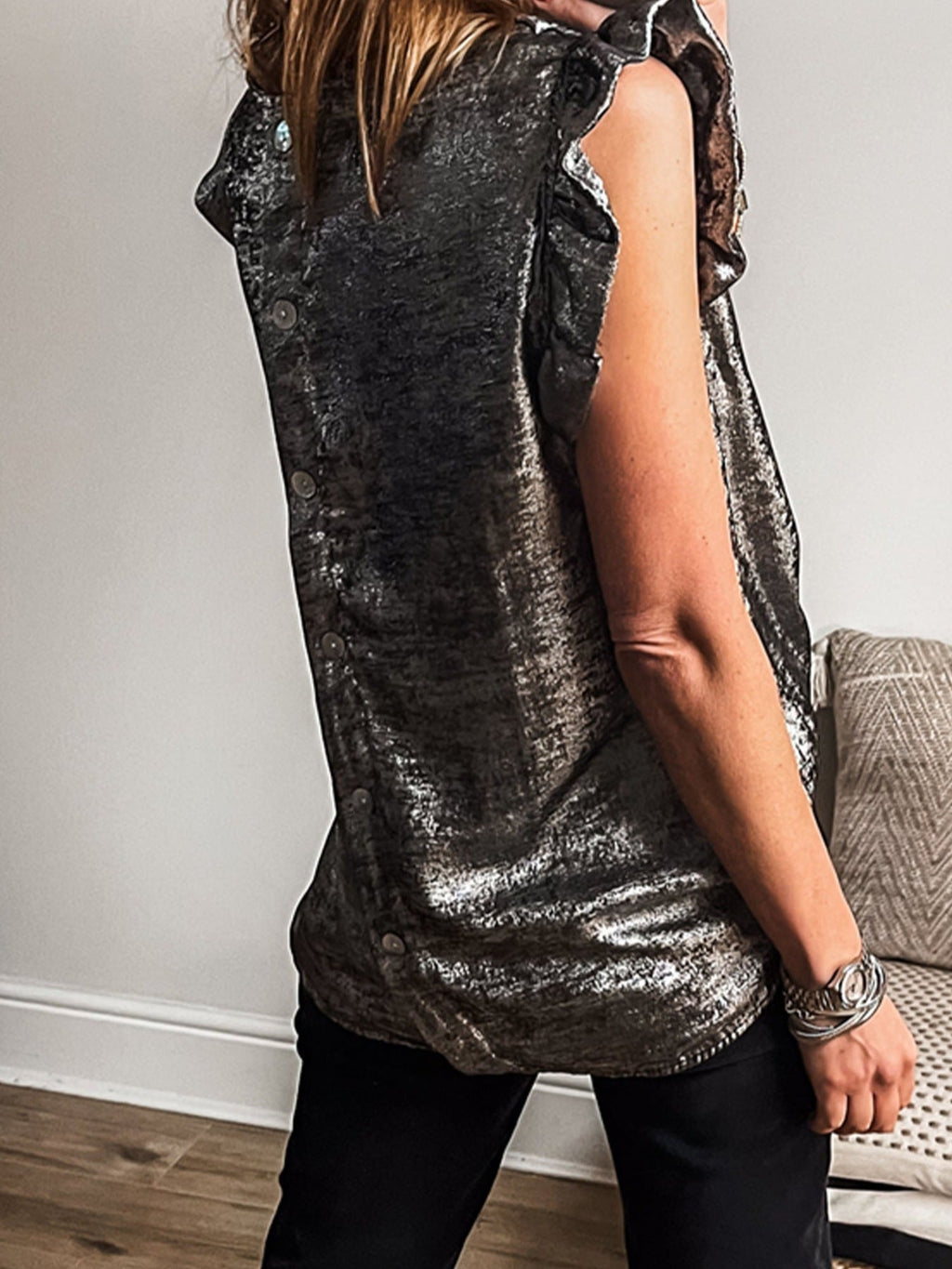 Ruffled Round Neck Tank