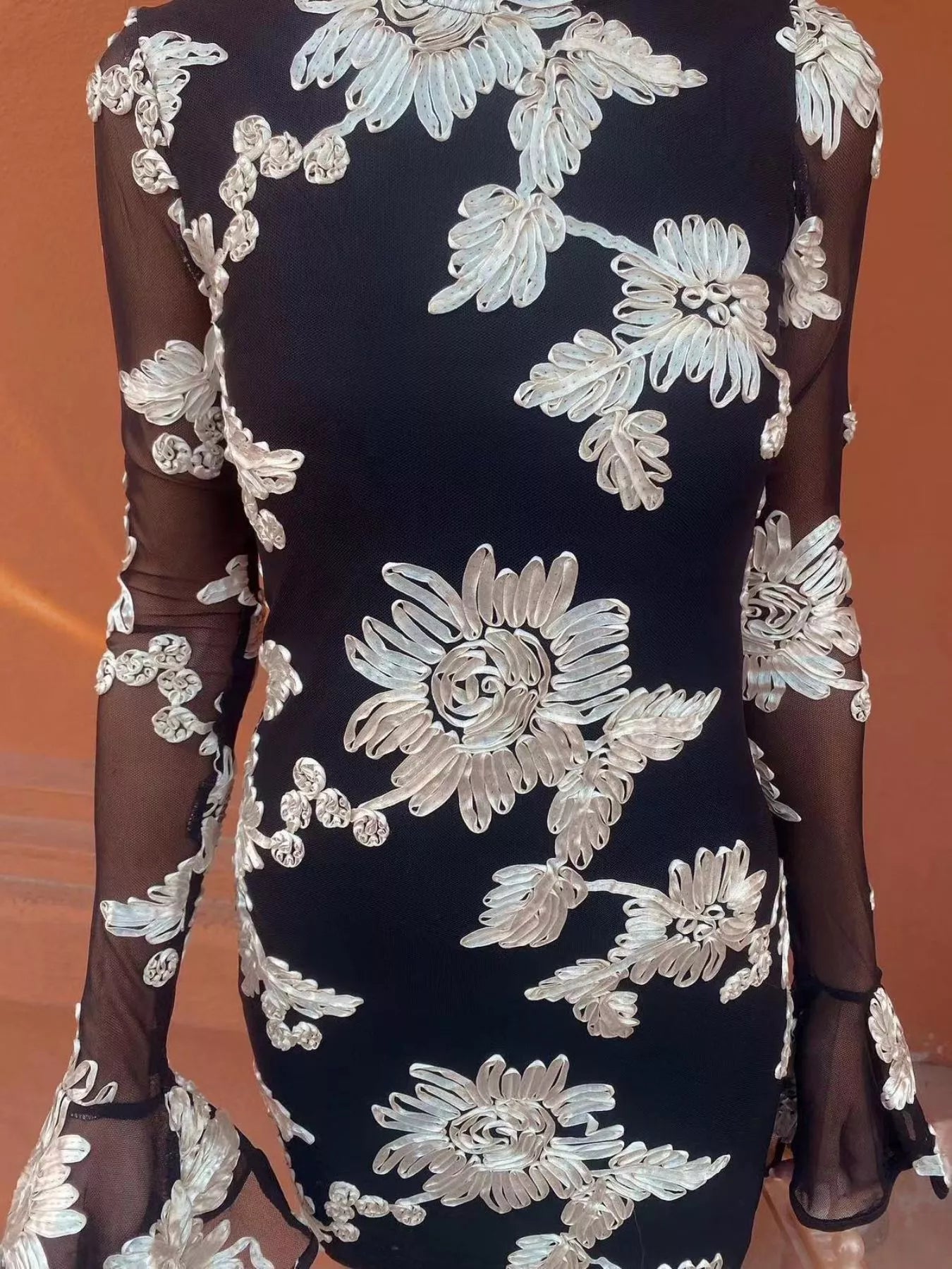 Floral Flounce Sleeve Mini Dress