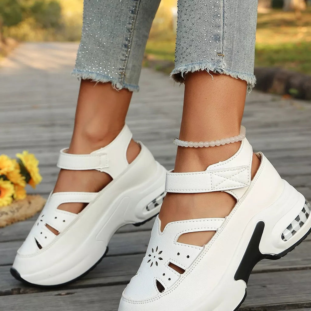 Cutout Round Toe Platform Sandals